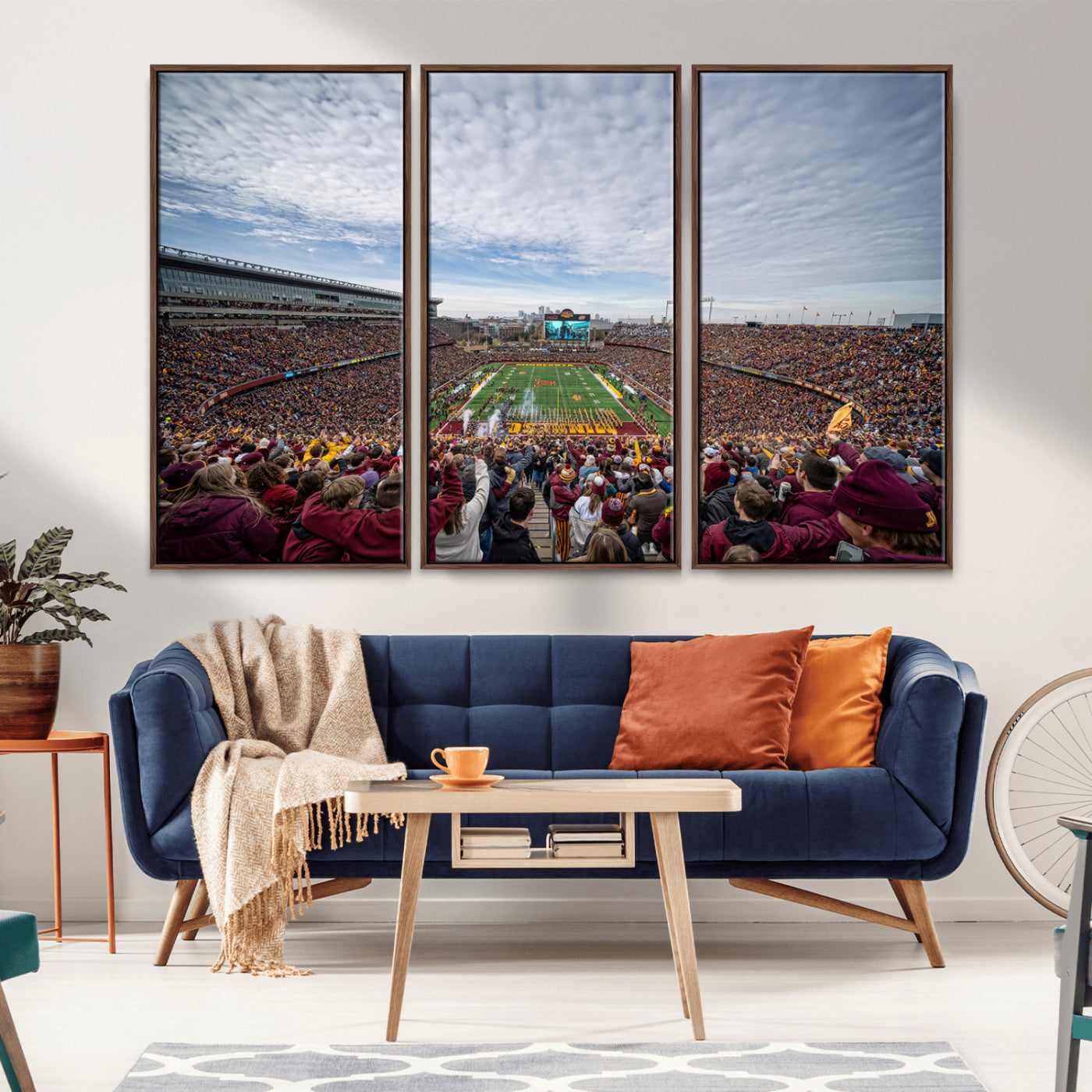 MGV-FC-48X32-3P - University of Minnesota Golden Gophers Football Team Print - Minneapolis Huntington Bank Stadium Art