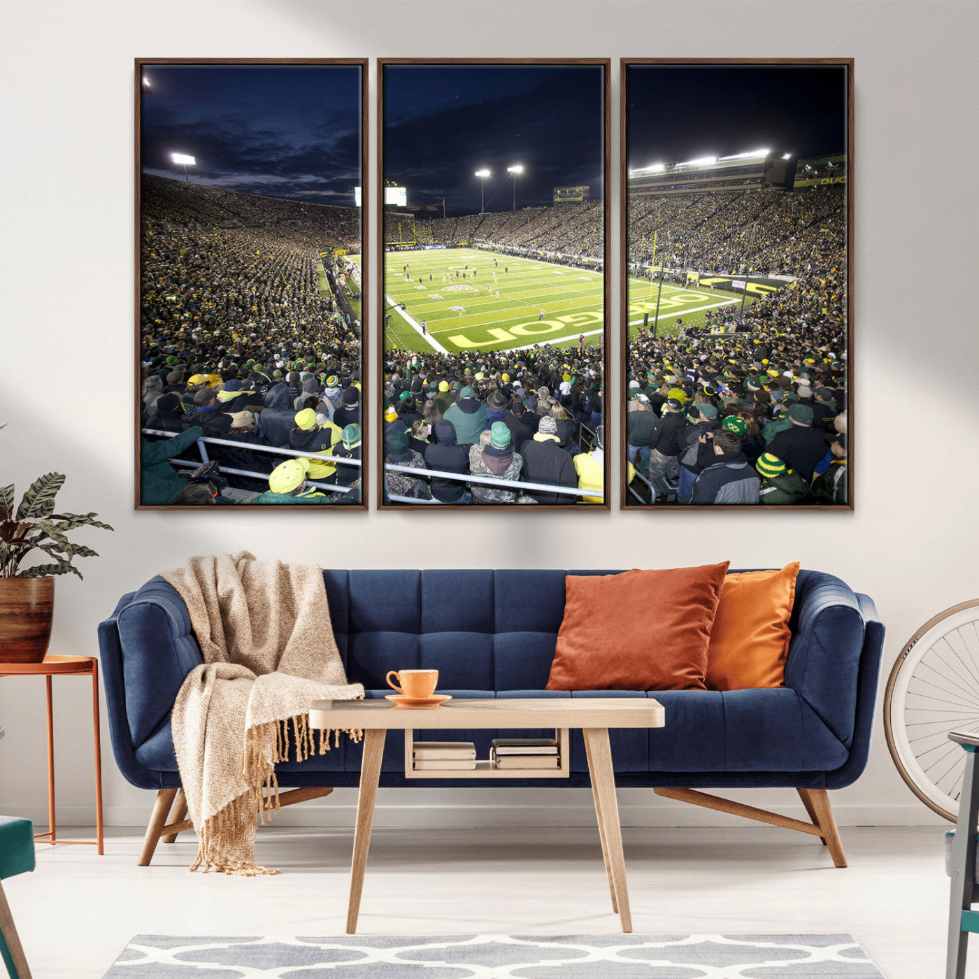 MGV-FC-48X32-3P - University of Oregon Ducks Football Team Print - Eugene Autzen Stadium Wall Art Canvas Print