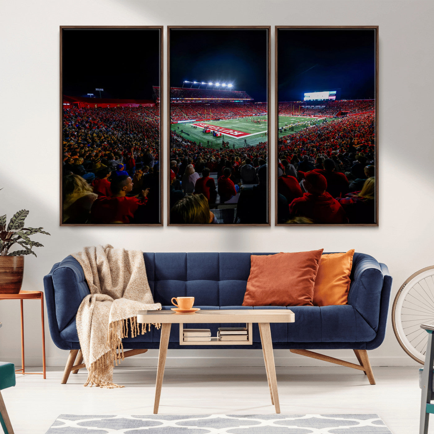 MGV-FC-48X32-3P - Rutgers Scarlet Knights Football Team Print - SHI Stadium, Piscataway Wall Art Canvas Print