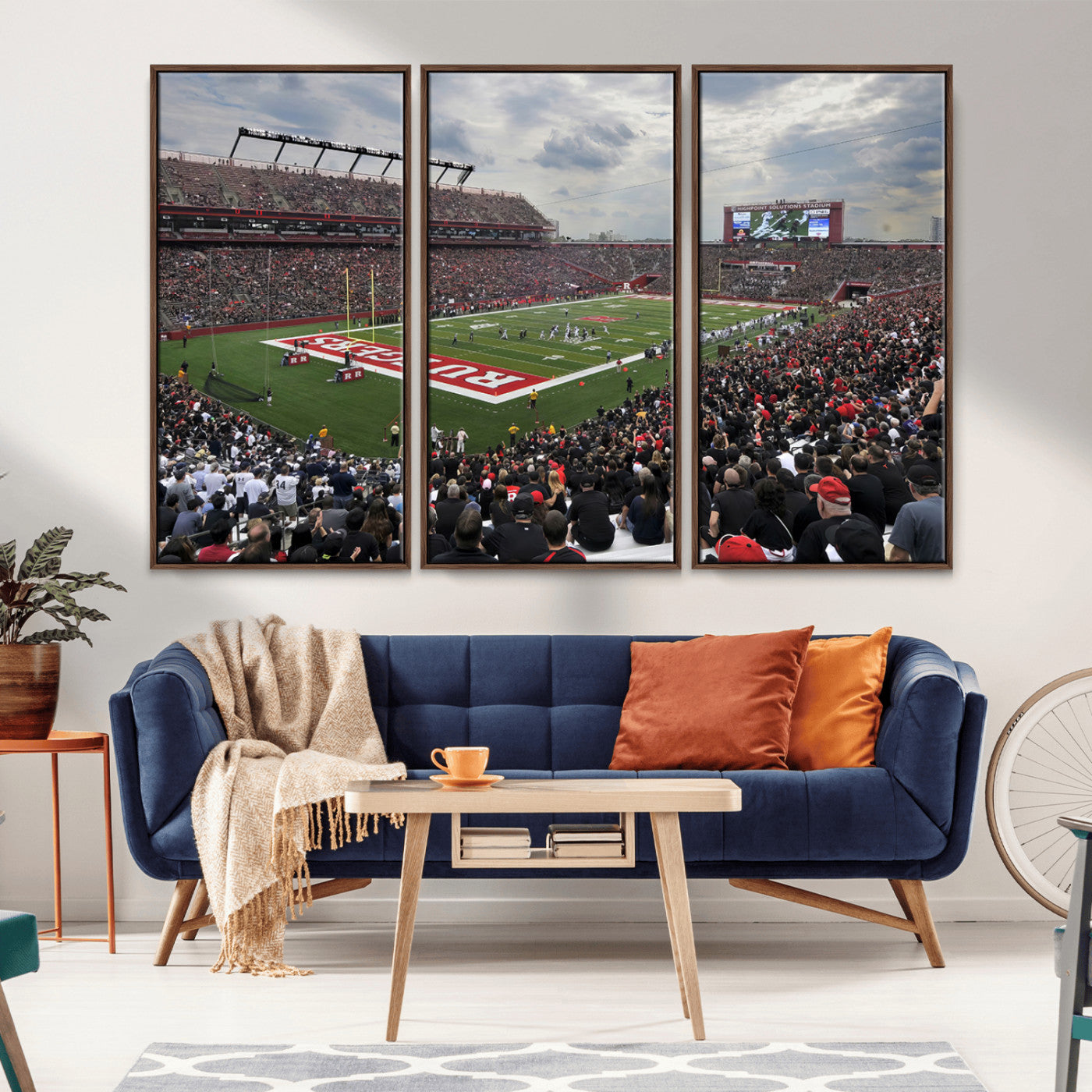 MGV-FC-48X32-3P - Rutgers Scarlet Knights Football Team Print - SHI Stadium, Piscataway Wall Art Canvas Print