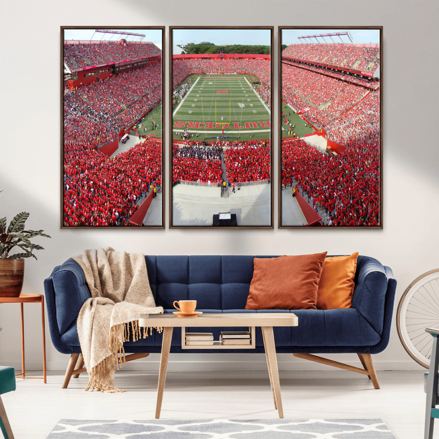 MGV-FC-48X32-3P - Rutgers Scarlet Knights Football Team Print - Piscataway SHI Stadium Wall Art Canvas Print