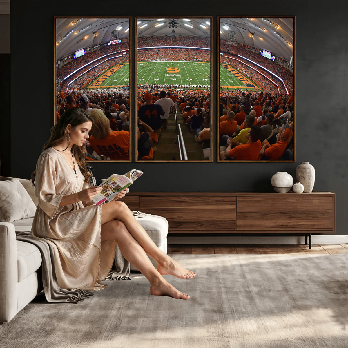 43291-MGV-CV-36X24 - Syracuse University Orange Football Canvas Print, Football Team Print - Syracuse JMA Wireless Dome