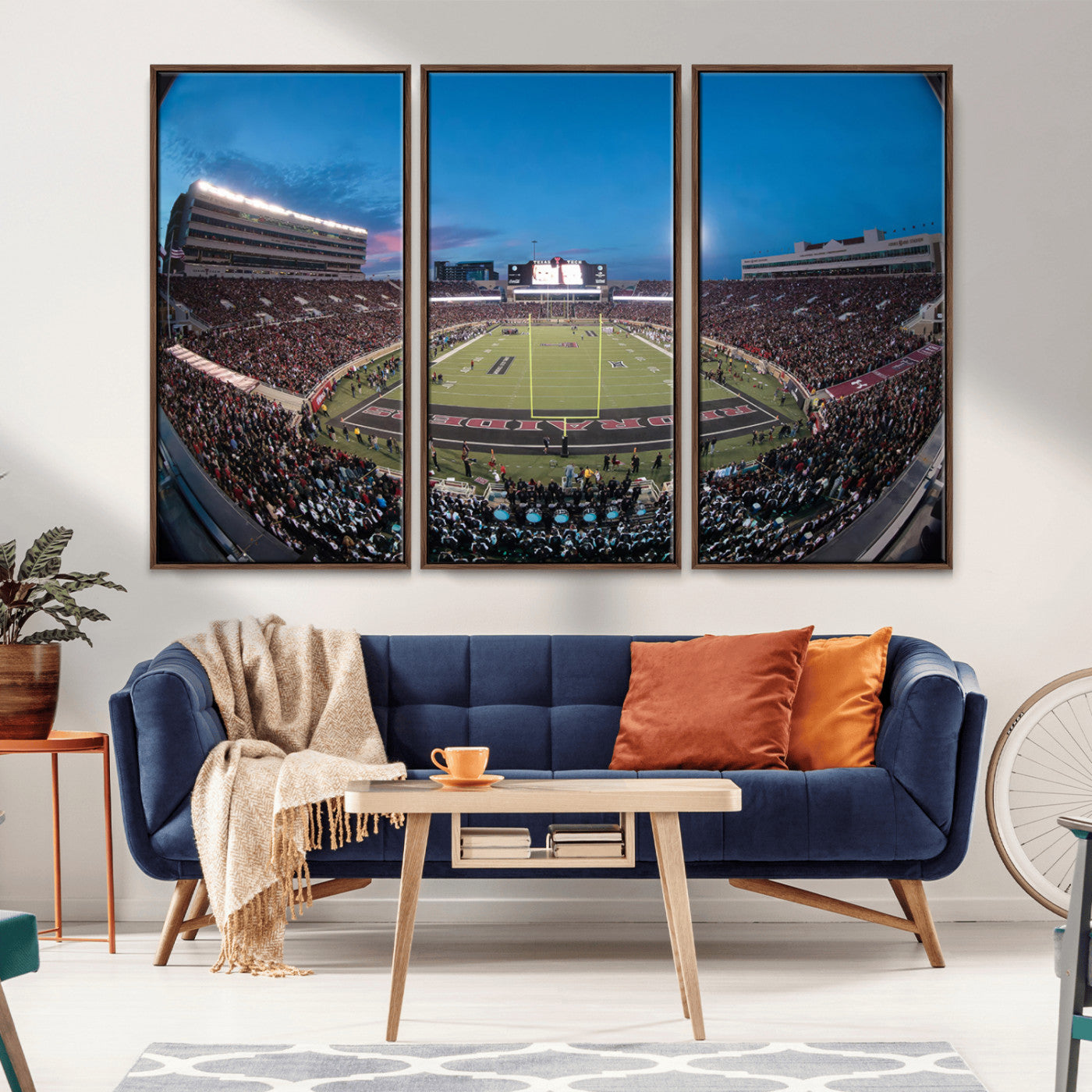 MGV-FC-48X32-3P - Texas Tech Red Raiders Canvas, Framed Football Team Print - Lubbock Jones AT&T Stadium Wall Art