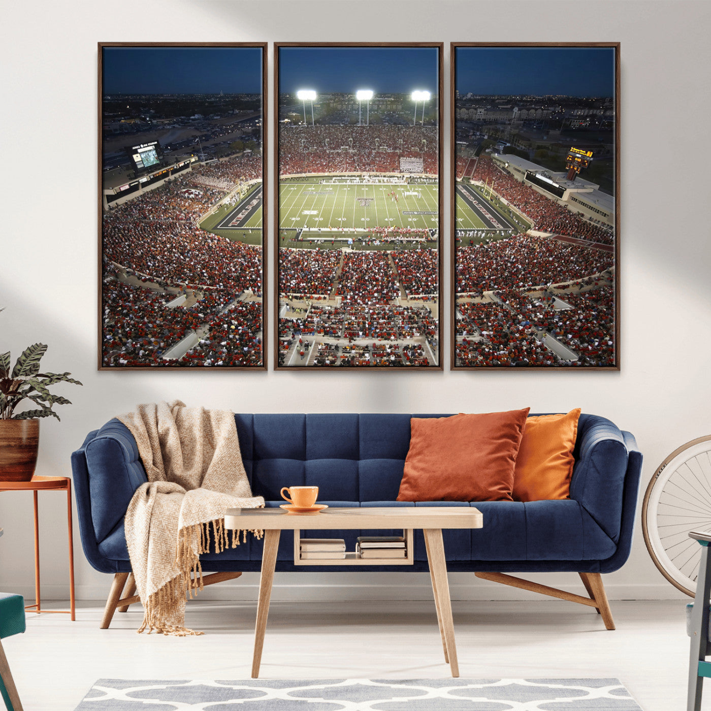 MGV-FC-48X32-3P - Texas Tech Red Raiders Football Team Print - Lubbock Jones AT&T Stadium Wall Art Canvas Print