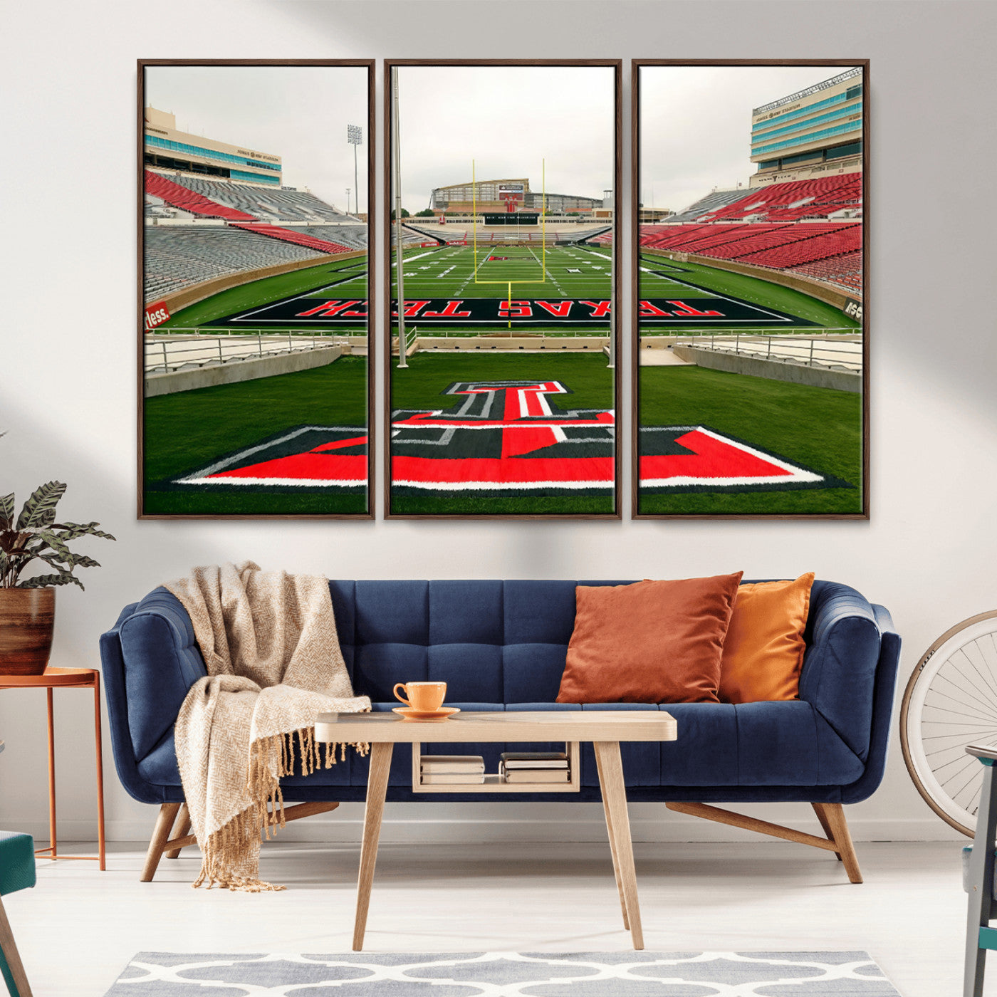 MGV-FC-48X32-3P - Texas Tech Red Raiders Football Team Print - Lubbock Jones AT&T Stadium Wall Art Canvas Print
