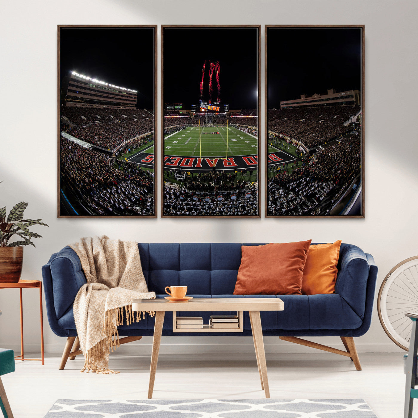 MGV-FC-48X32-3P - Framed Texas Tech Red Raiders Stadium Canvas, Texas Tech Red Raiders Football Team Print - Lubbock