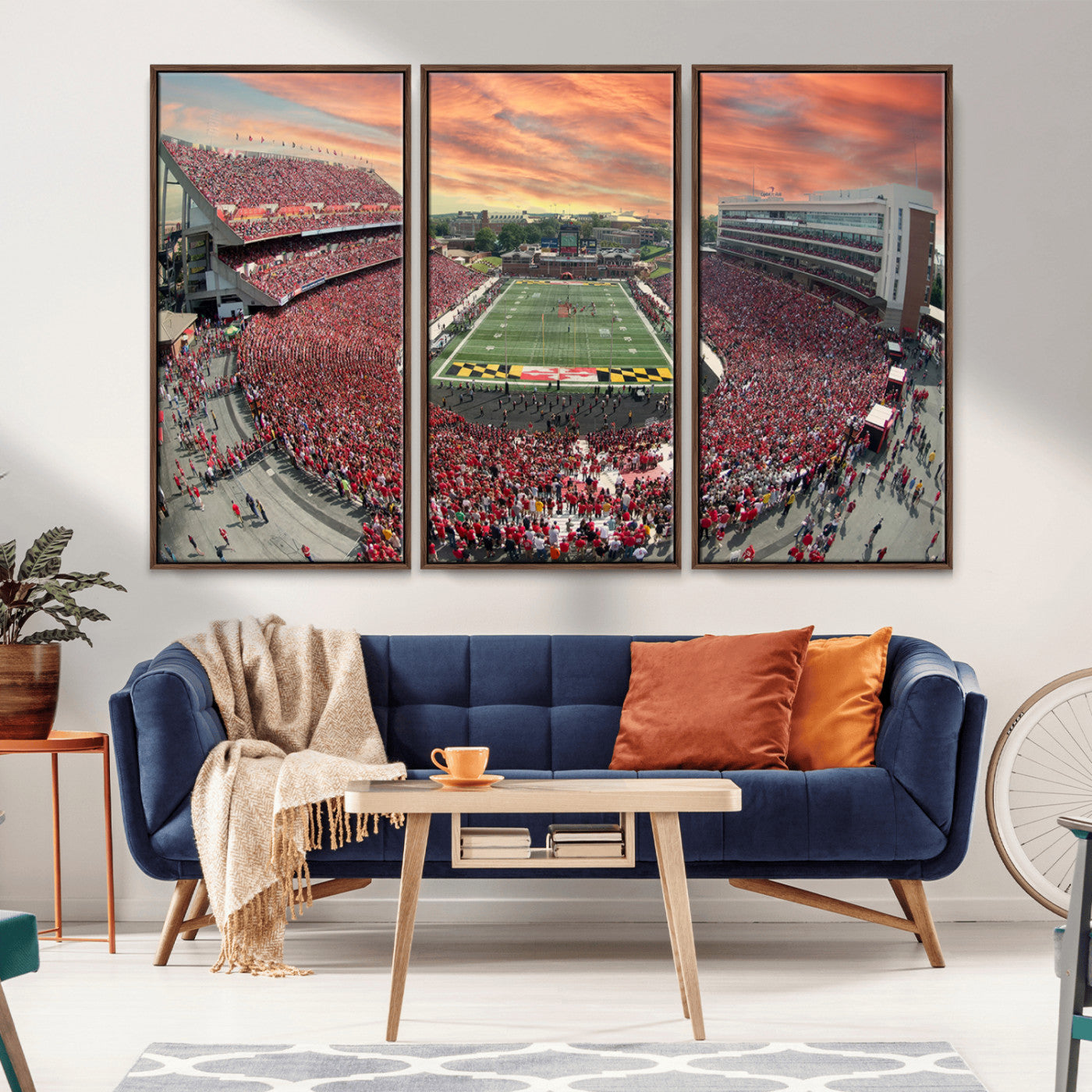 MGV-FC-48X32-3P - University of Maryland Terrapins Football Team Print - College Park SECU Stadium Wall Art Canvas