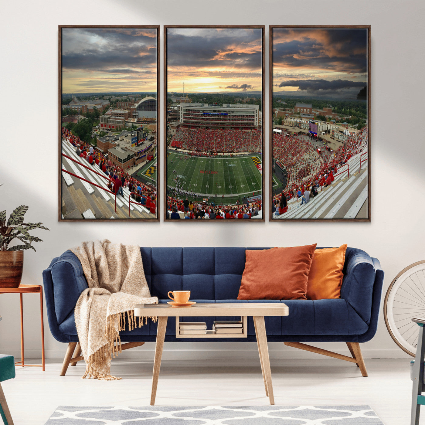 MGV-FC-48X32-3P - University of Maryland Terrapins Football Team Print - College Park SECU Stadium Wall Art Canvas