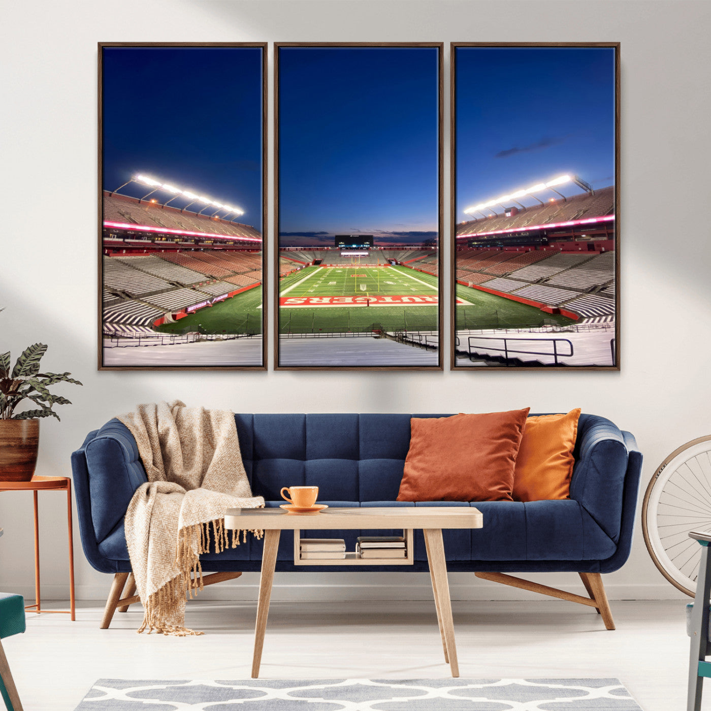 MGV-FC-48X32-3P - Rutgers Scarlet Knights Football Team Print - Piscataway SHI Stadium Wall Art Canvas Print