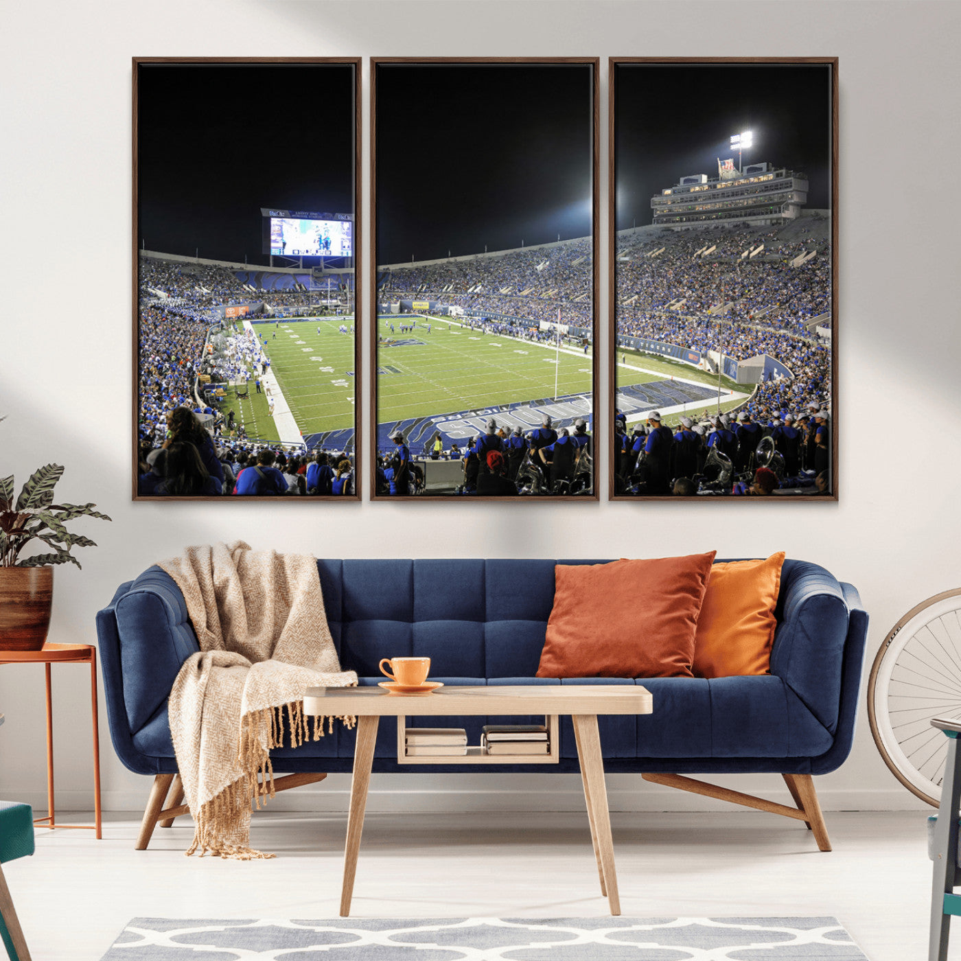 MGV-FC-48X32-3P - University of Memphis Tigers Football Team Print - Memphis Simmons Bank Liberty Stadium Wall Art