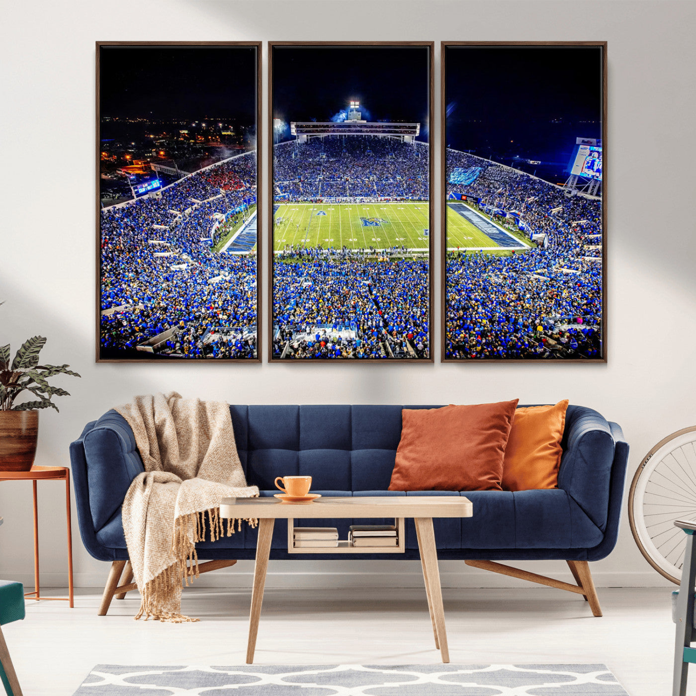 MGV-FC-48X32-3P - University of Memphis Tigers Football Team Print - Memphis Simmons Bank Liberty Stadium Wall Art