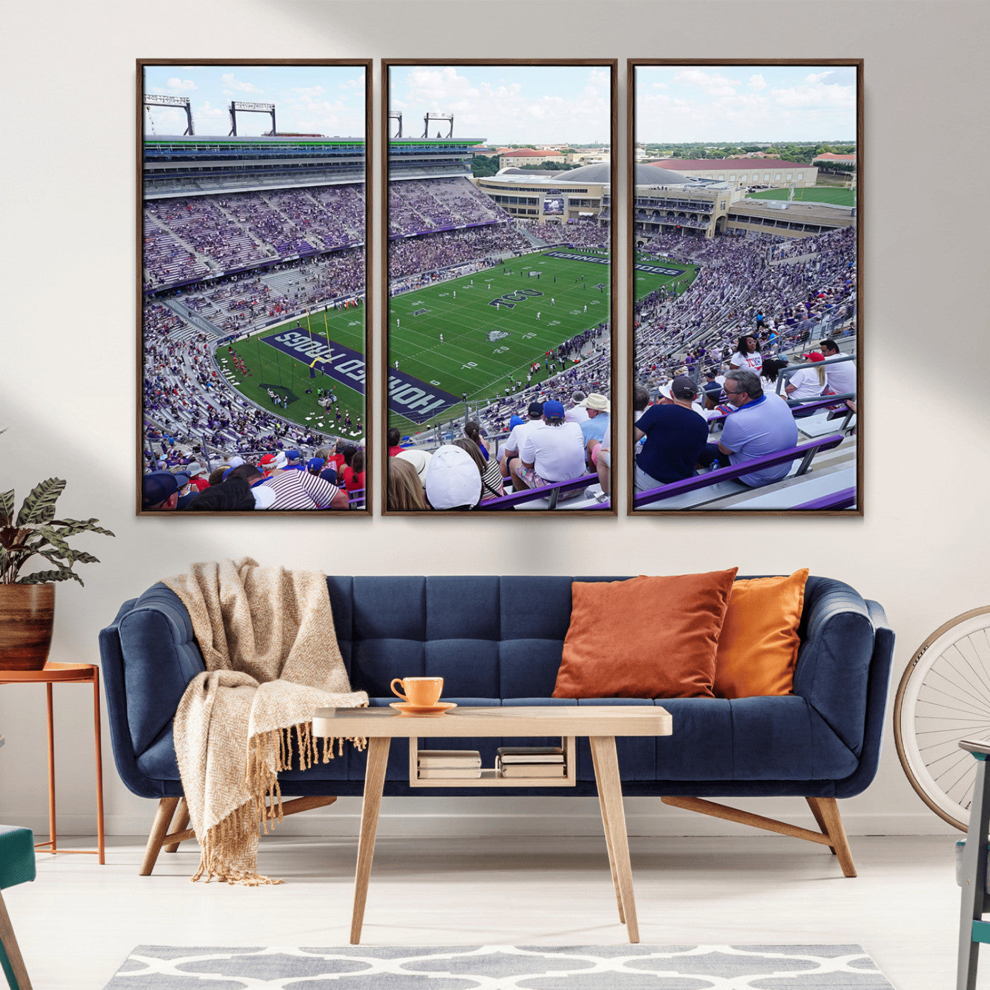 MGV-FC-48X32-3P - The Texas Christian University TCU Horned Frogs Football Team Print - Fort Worth Amon G. Carter