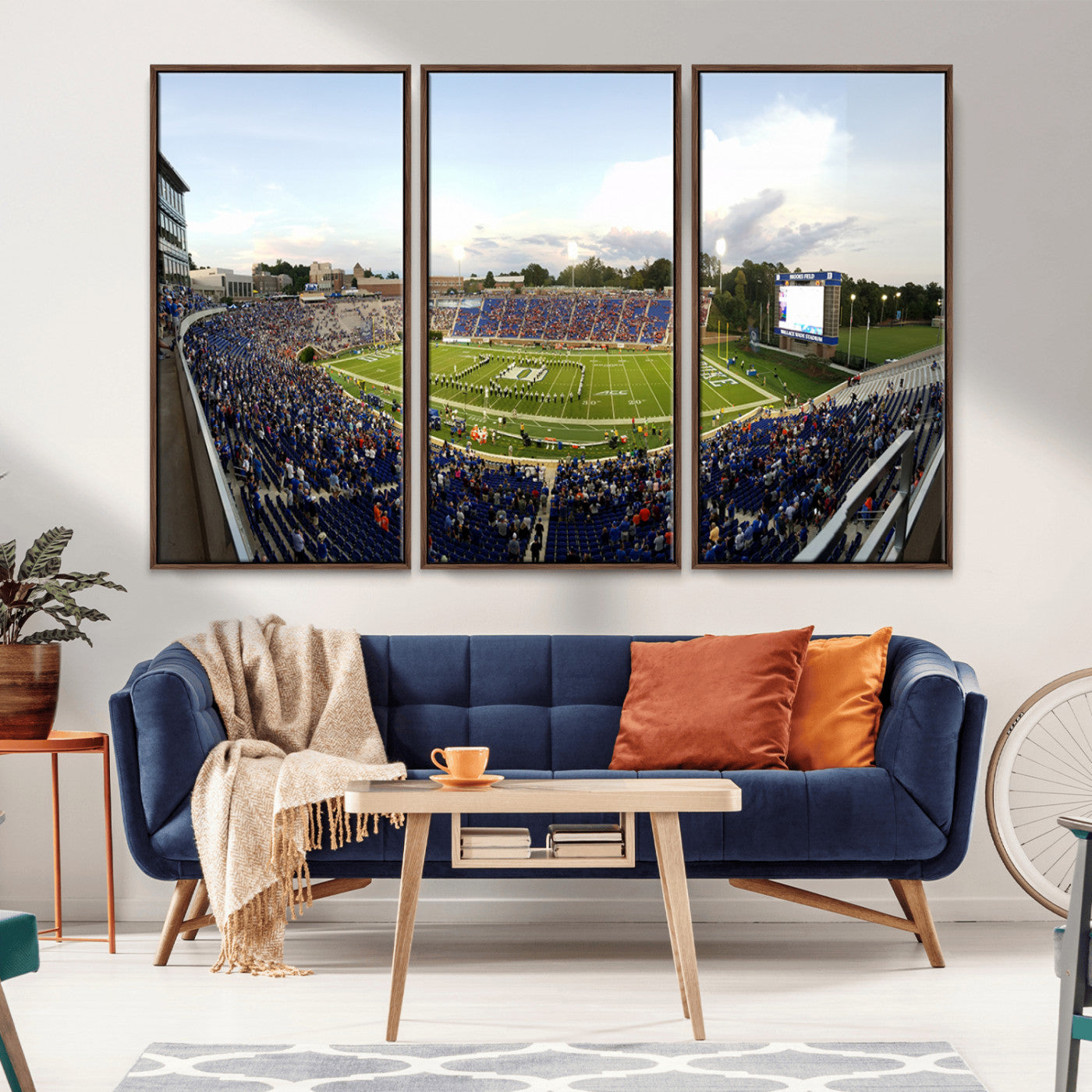 MGV-FC-48X32-3P - The Duke University Blue Devils Football Team Print - Durham Wallace Wade Stadium Wall Art Canvas