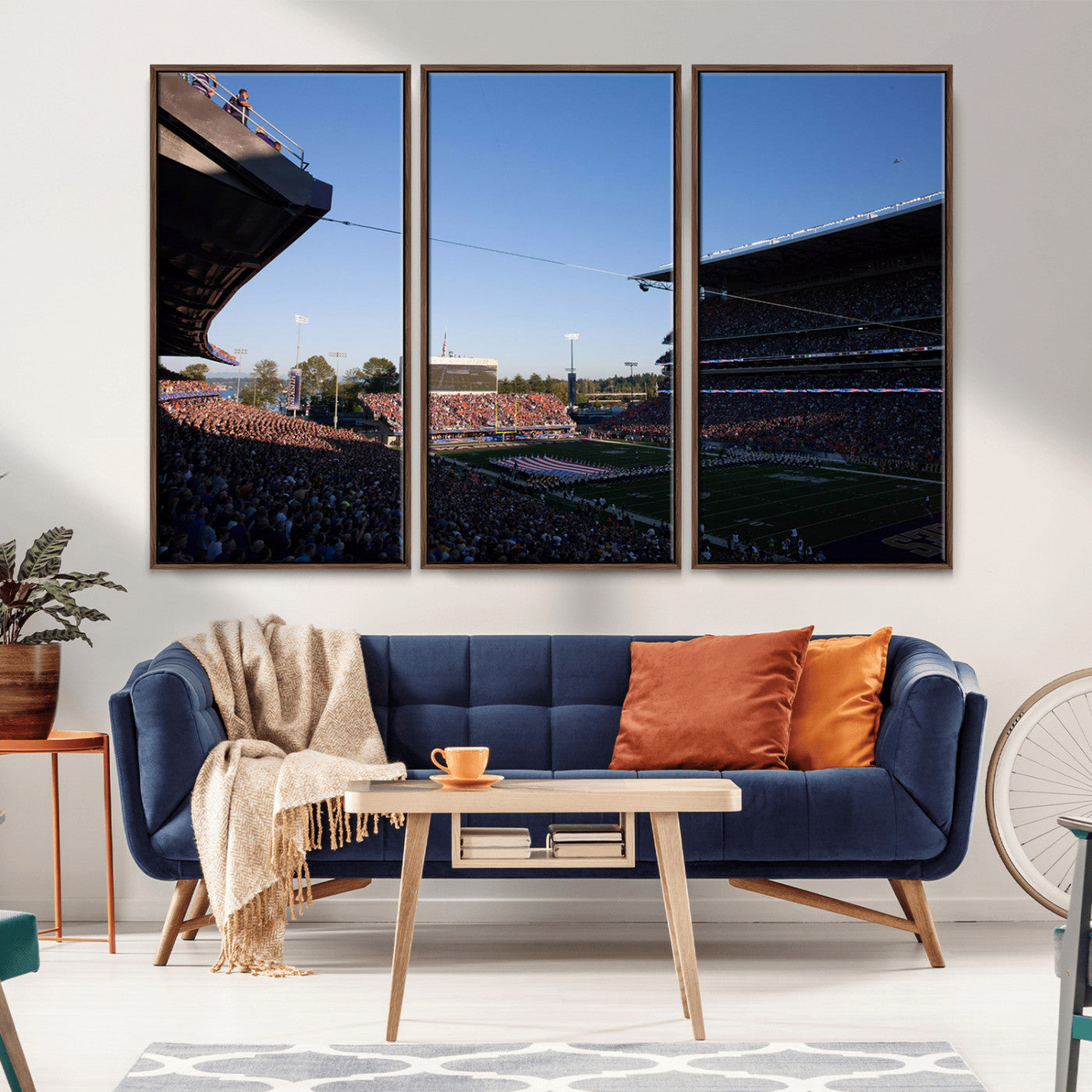 MGV-FC-48X32-3P - The University of Washington Huskies Football Team Print - Seattle Husky Stadium Wall Art Canvas
