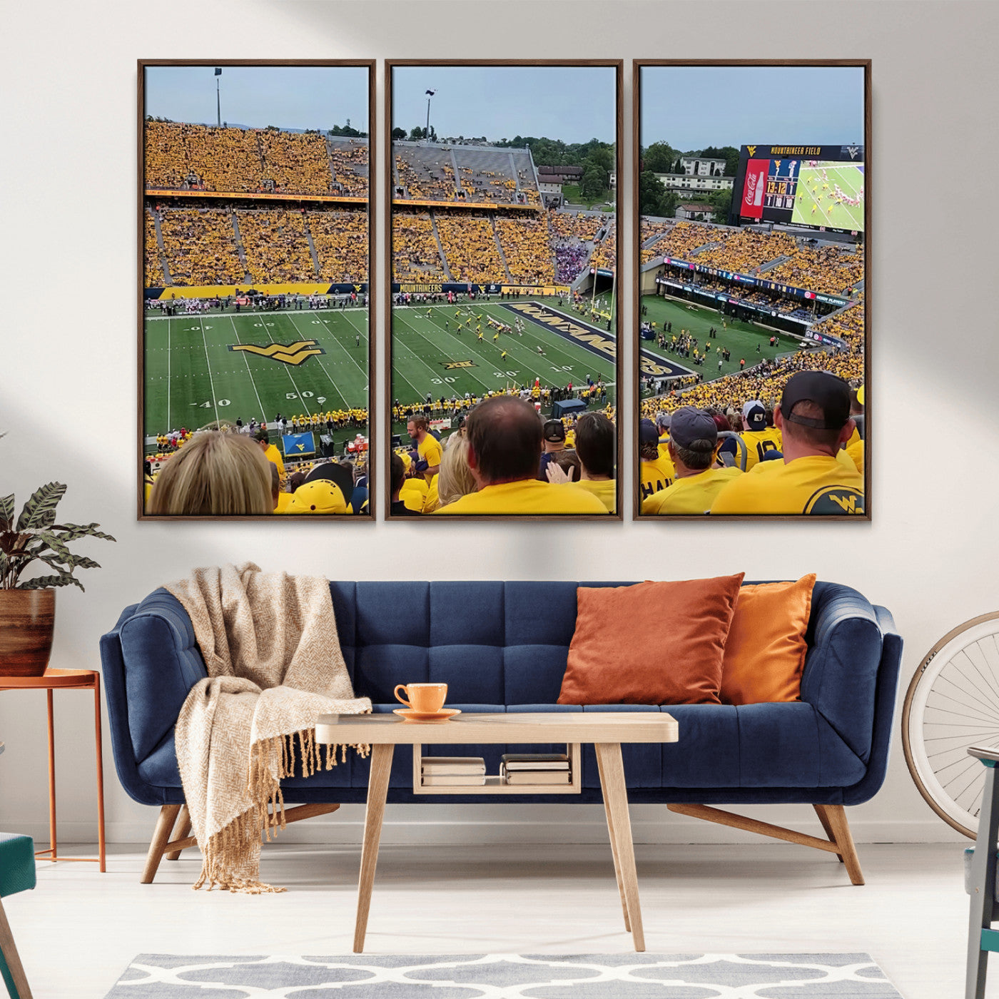 MGV-FC-48X32-3P - Puskar Stadium Canvas Print Wall Art - Morgantown Print - West Virginia University Mountaineers