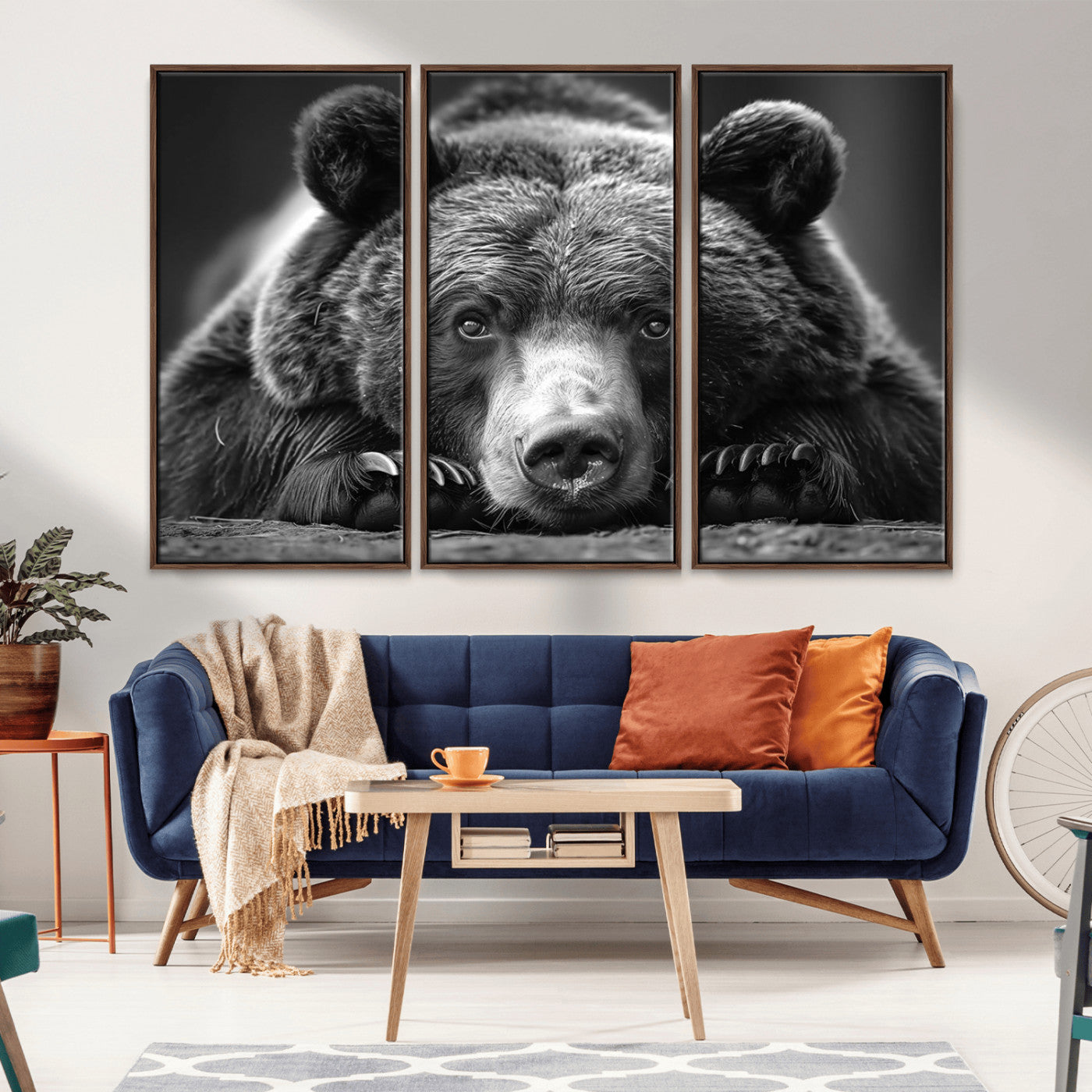 MGV-FC-48X32-3P - Resting Grizzly 399 Bear Canvas Print | Ready to Hang Wall Art | Rustic Cabin & Farmhouse Decor |