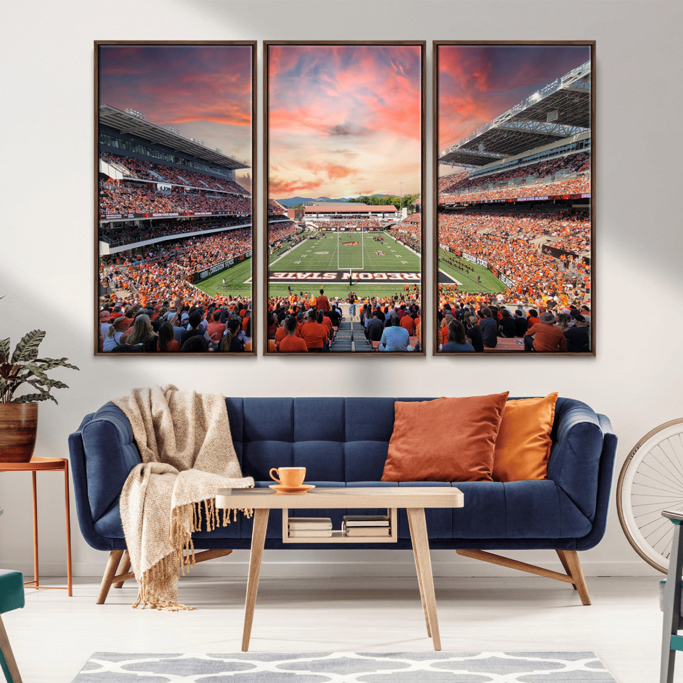 MGV-FC-48X32-3P - Oregon State Beavers Football Team Print - Corvallis Reser Stadium Wall Art Canvas Print