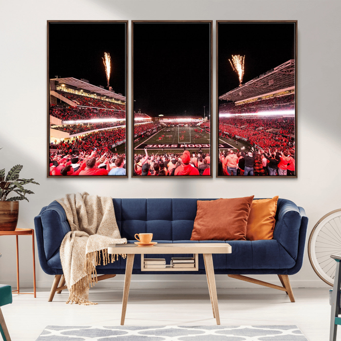 MGV-FC-48X32-3P - Oregon State Beavers Football Team Print - Corvallis Reser Stadium Wall Art Canvas Print