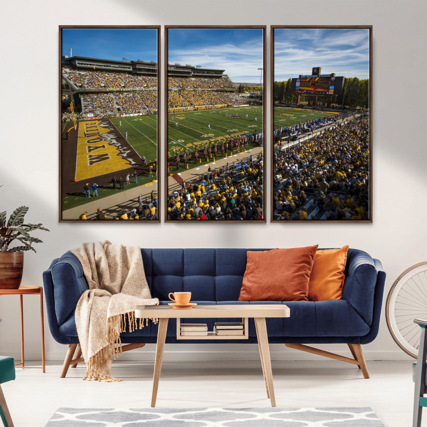 MGV-FC-48X32-3P - University of Wyoming Cowboys Football Team Print - Laramie Jonah Field War Memorial Stadium Wall