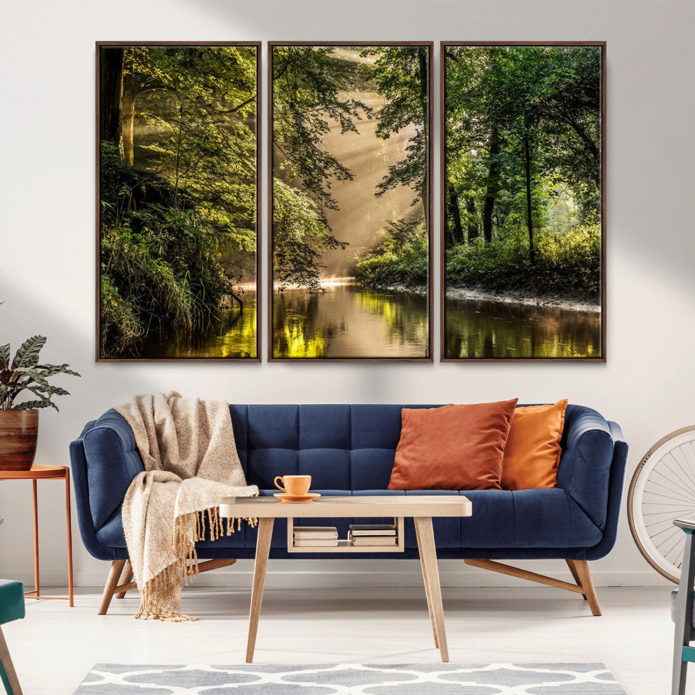 MGV-FC-48X32-3P - Forest Wall Art Print | River Landscape Wall Art | Perfect for Farmhouse Wall Decor, Cabin Wall Art