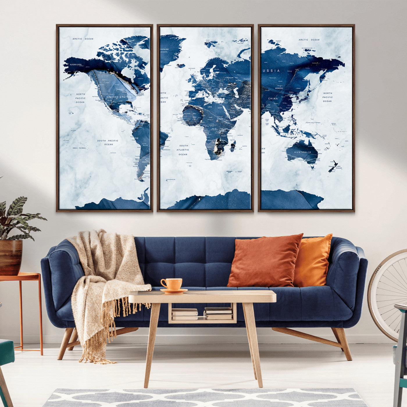 MGV-FC-48X32-3P - Push Pin World Map Canvas Print – Framed Wall Art for Couples to Track Their Travels – Anniversary