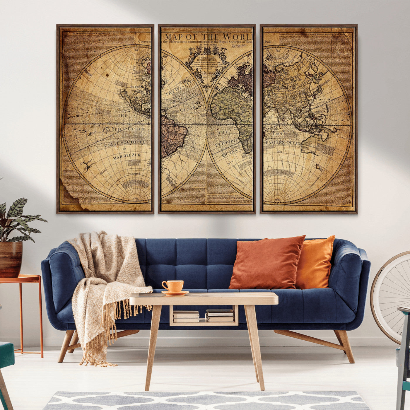 MGV-FC-48X32-3P - Push Pin World Map Canvas Print – Framed Wall Art for Couples to Track Their Travels – Anniversary