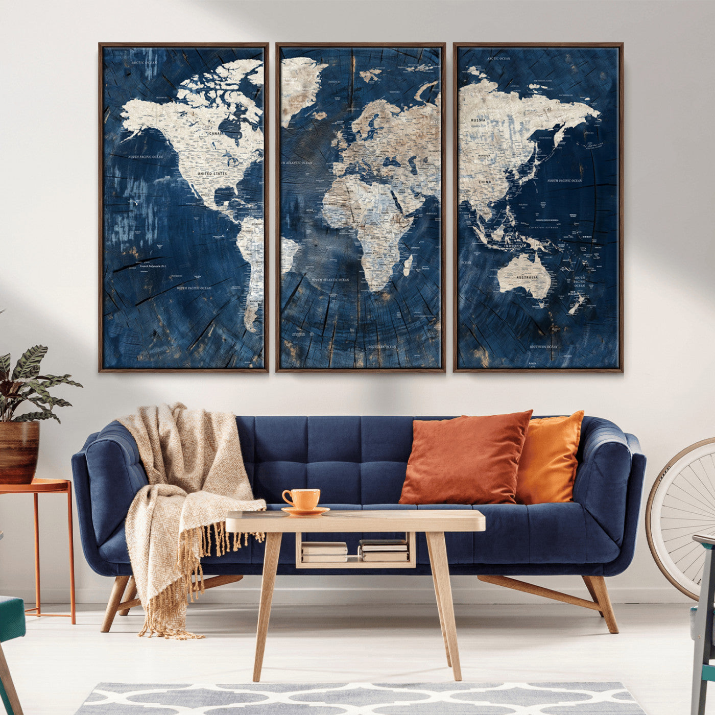 MGV-FC-48X32-3P - Push Pin World Map Canvas Print – Framed Wall Art for Couples to Track Their Travels – Anniversary