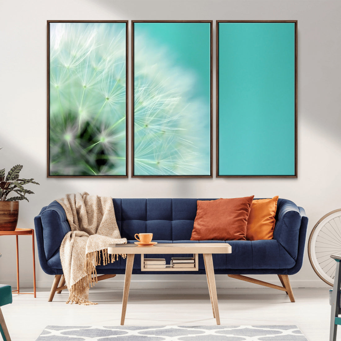 Dandelion Flower Wall Art Canvas Print, Canvas Dandelion Floral Wall Art