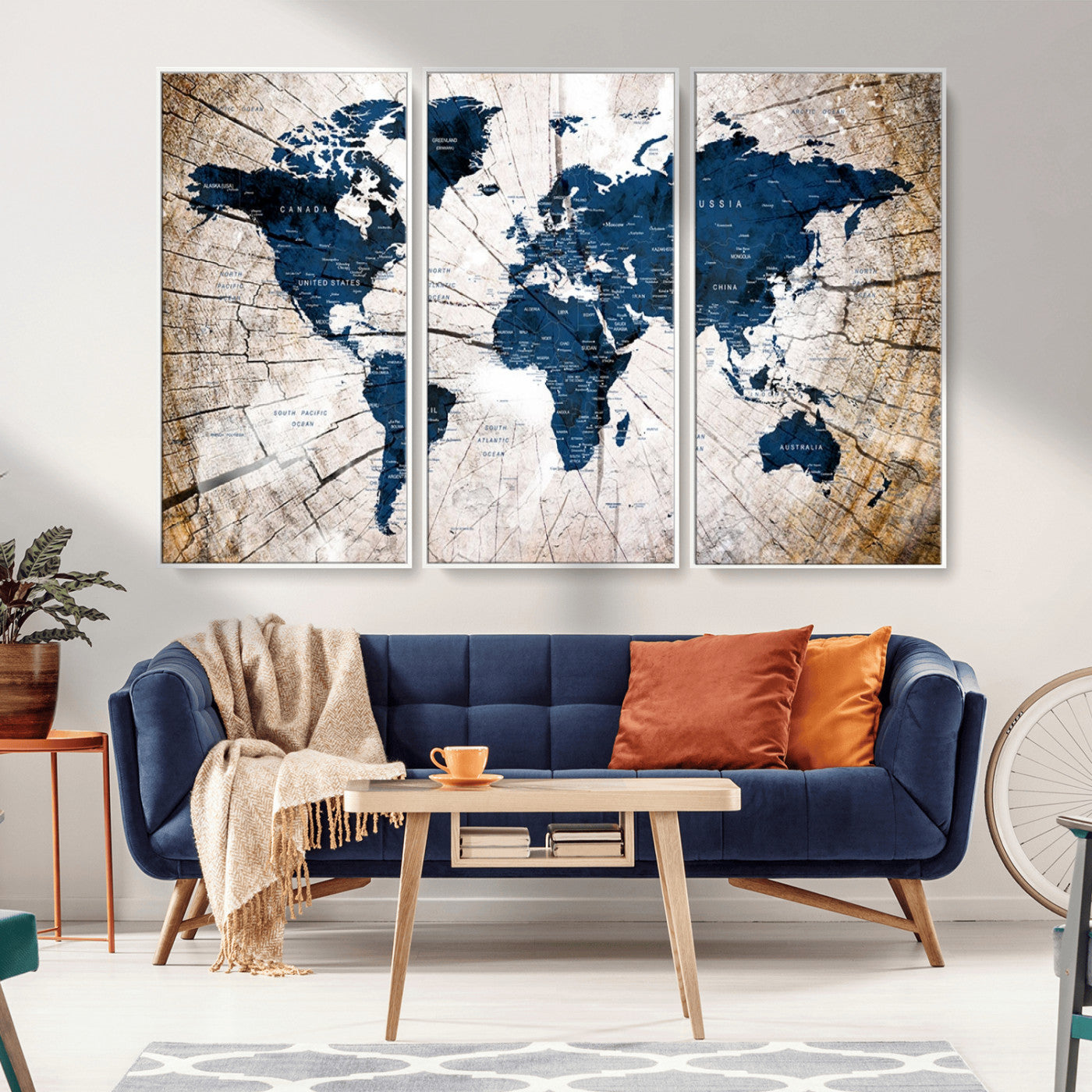 MGV-FC-48X32-3P - Push Pin World Map Canvas Print – Framed Wall Art for Couples to Track Their Travels – Anniversary