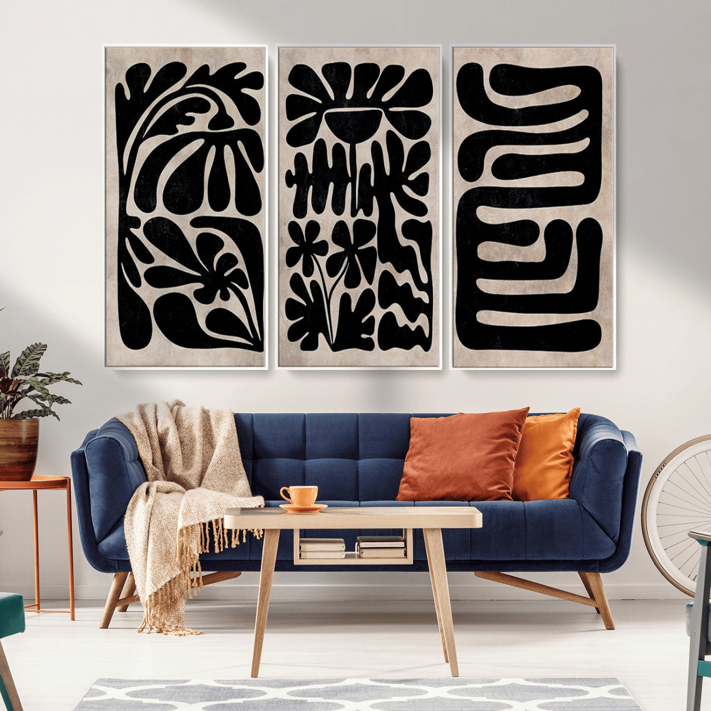 MGV-FC-48X32-3P - Canvas Print Wall Art Abstract Art Boho, Framed Boho Art Canvas Print