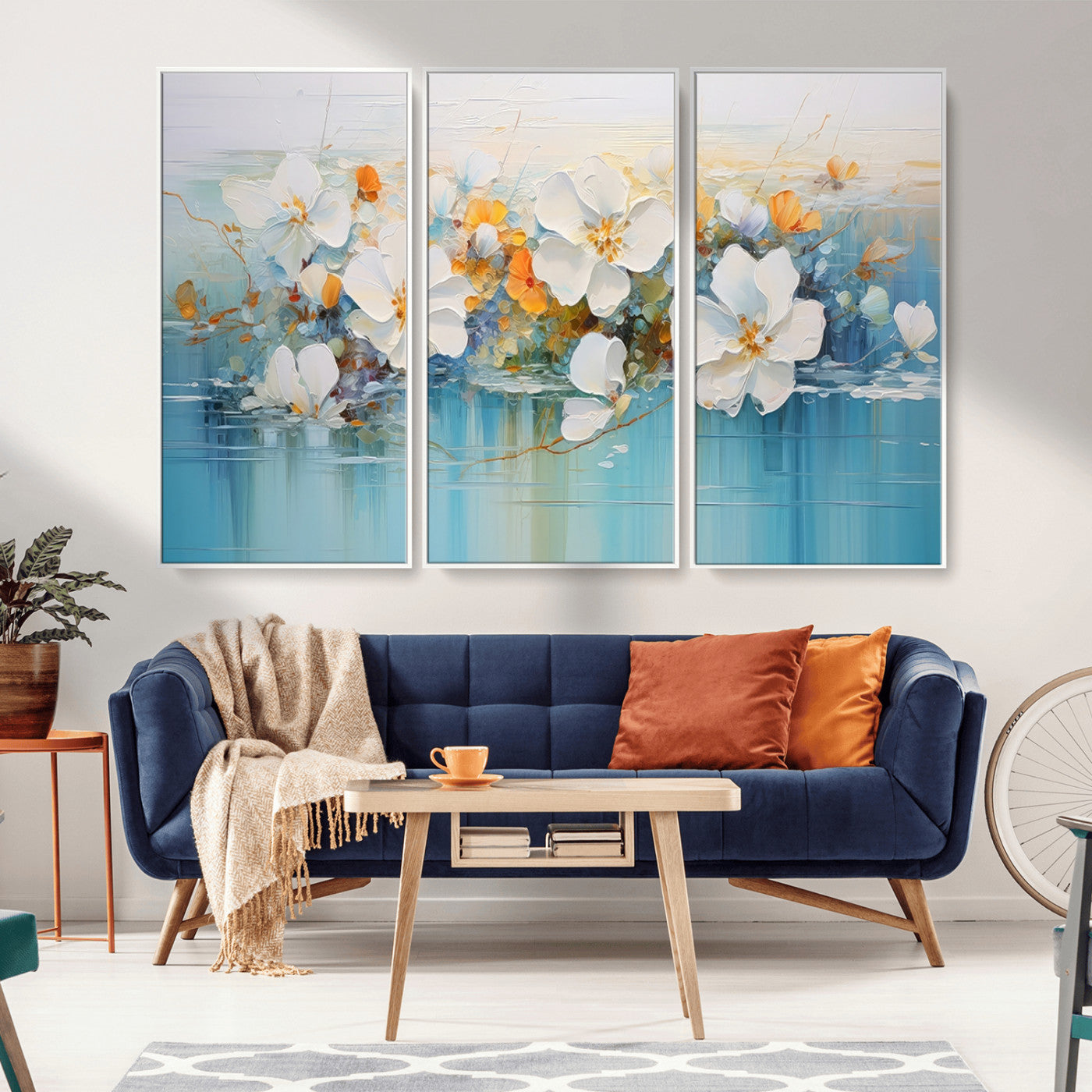MGV-FC-48X32-3P - Abstract Flower Wall Art Canvas Print