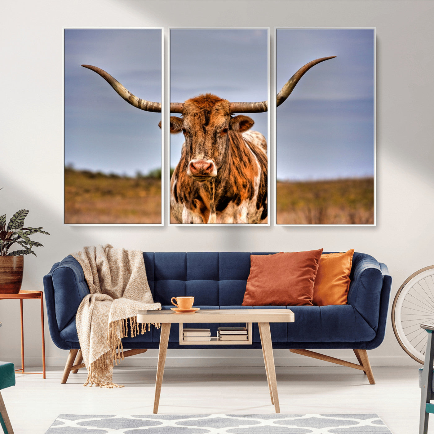 MGV-FC-48X32-3P - Texas Longhorn Wall Art Print