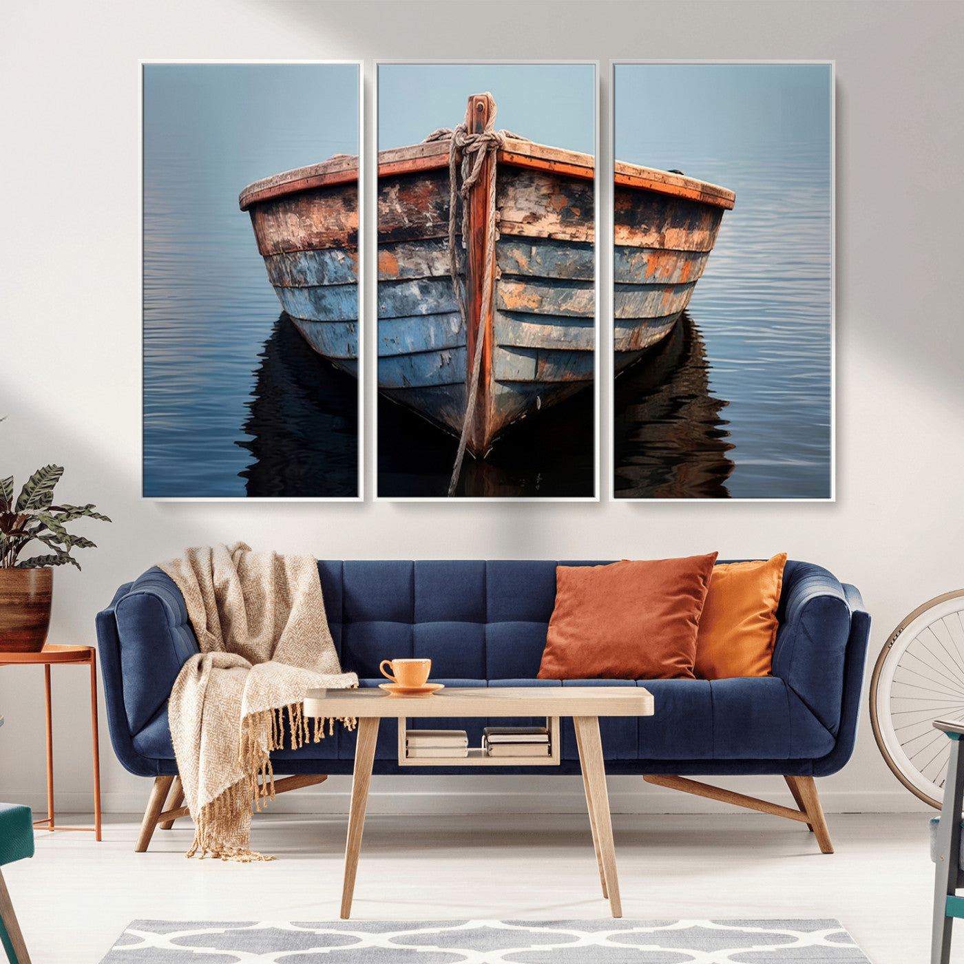 MGV-FC-48X32-3P - Stunning Vintage Boat Canvas Print | Nautical Wall