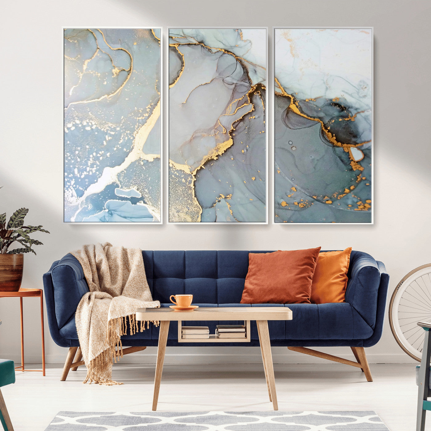 -Large Abstract Marble Wall Art Canvas Print for Living Room and Farmhouse Decor