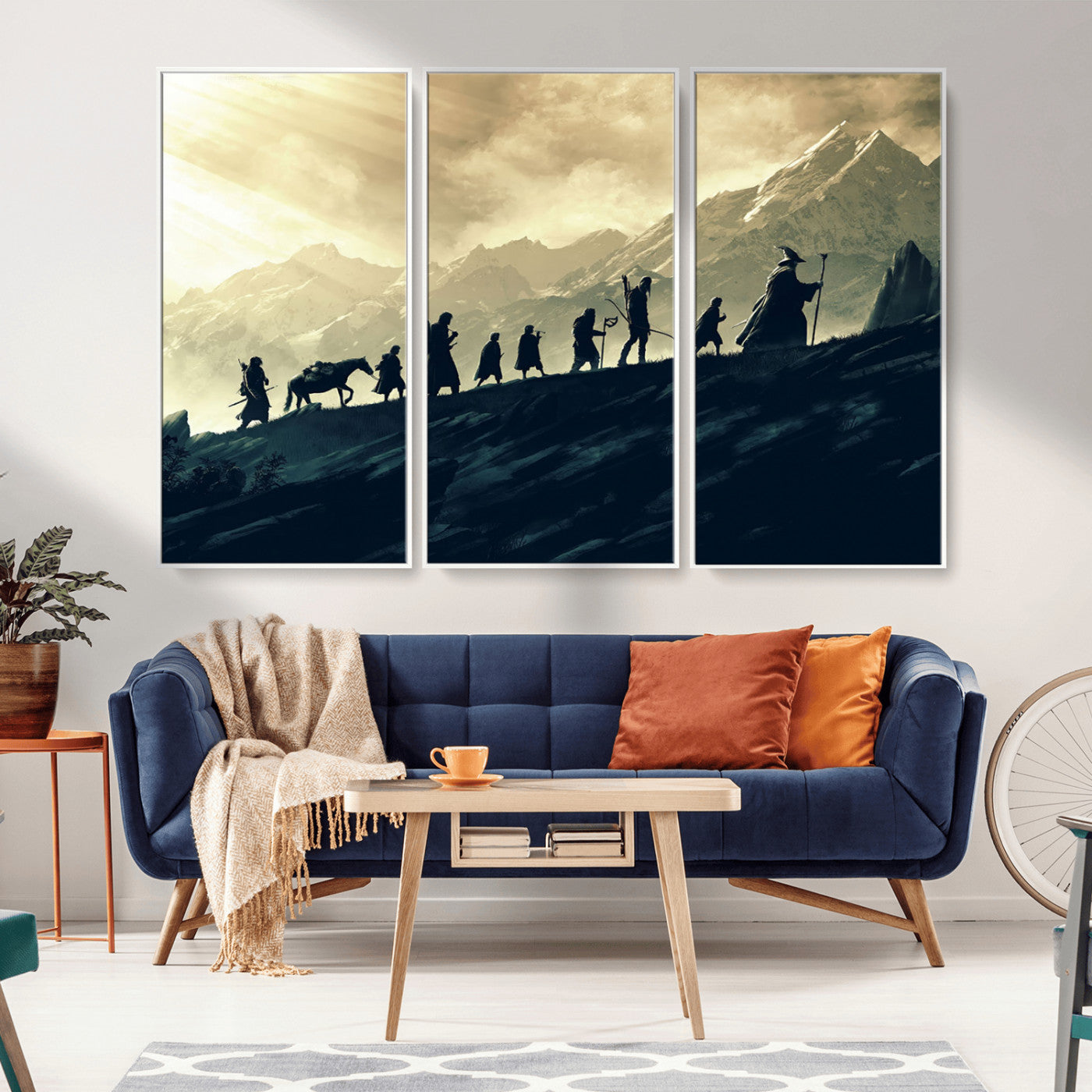 41574-MGV-CV-36X24-Lord of the Rings Silhouette Wall Art Capturing the Epic Quest Through Middle-Earth - The