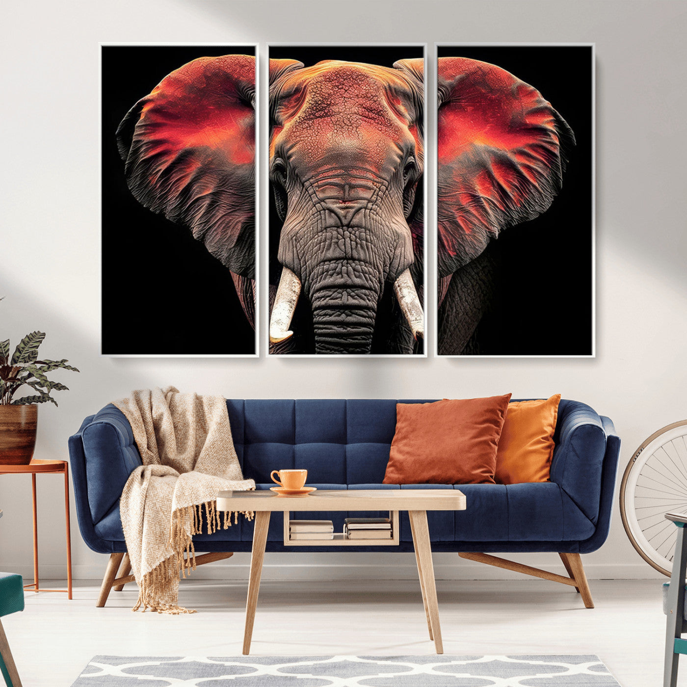 -Elephant Wall Art Canvas Print