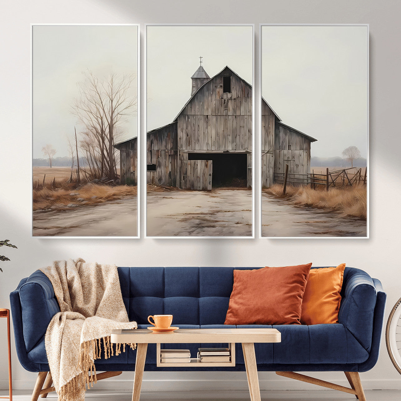 11602-MGV-CV-36X24 - Farmhouse Rustic Barn Wall Art Canvas Print – Framed and Ready to Hang – Perfect Addition to