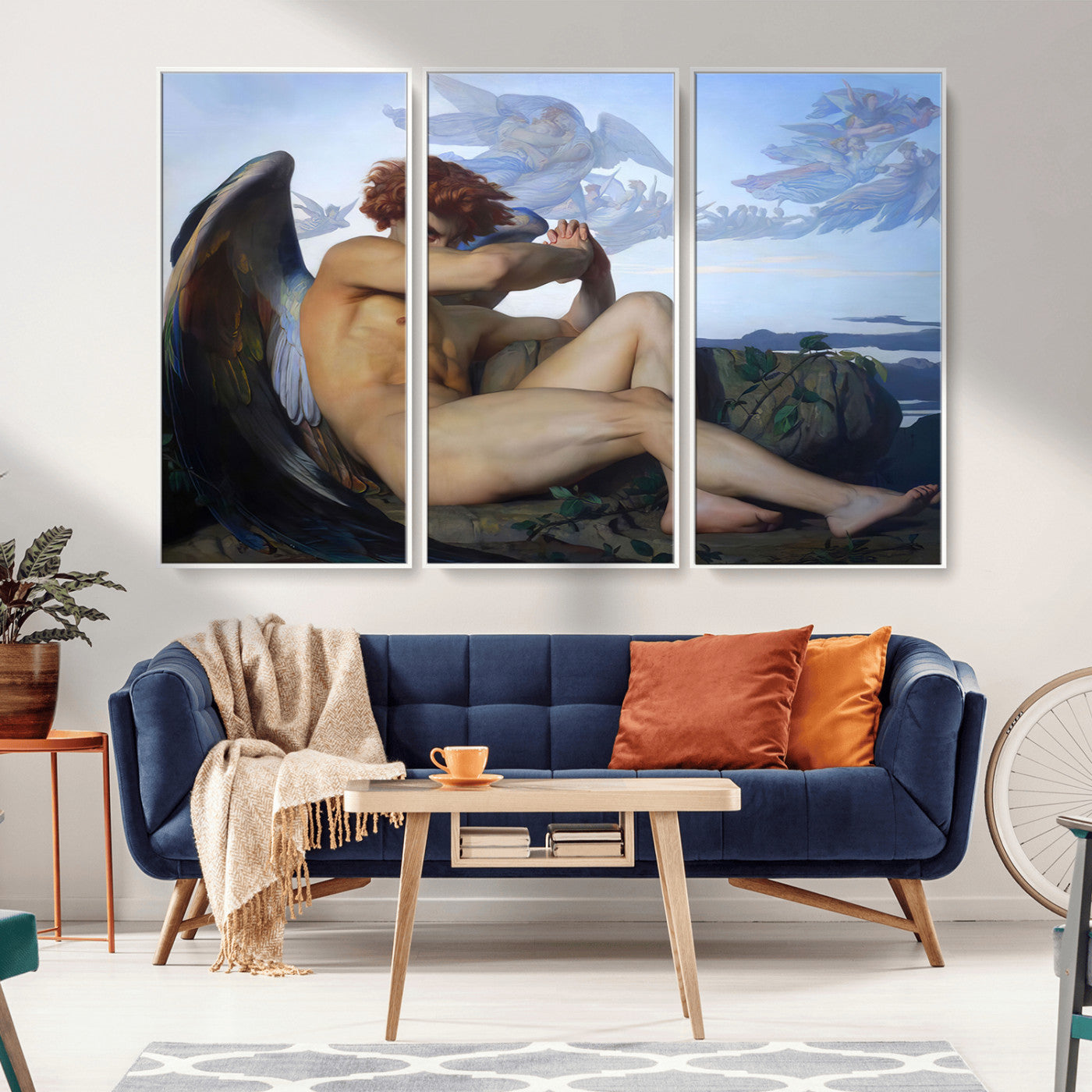 -Fallen Angel Wall Art Canvas Print – Classic Art, Framed, Ready to Hang - Alexandre Cabanel
