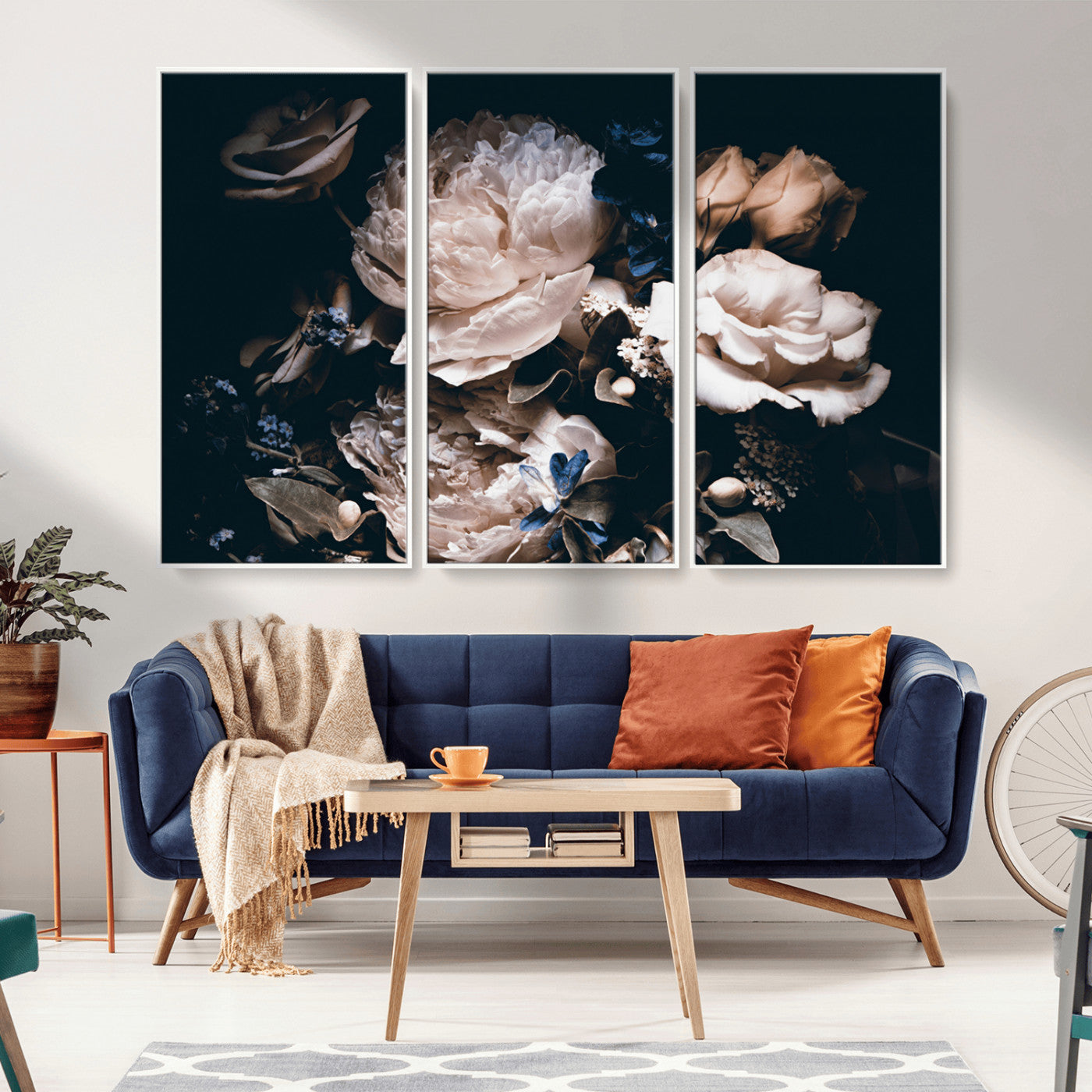 MGV-FC-48X32-3P - Pink Peonies Flowers Large Canvas Art Print