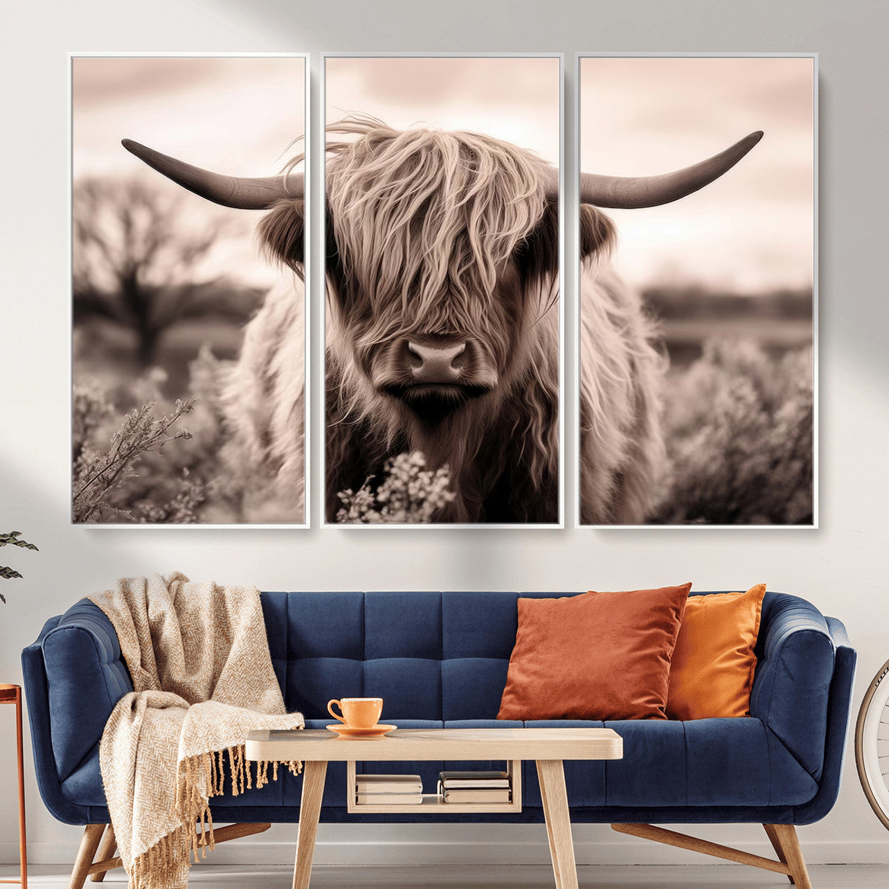 55903-MGV-CV-36X24 - Scottish Cow Longhorn Wall Art Canvas Print