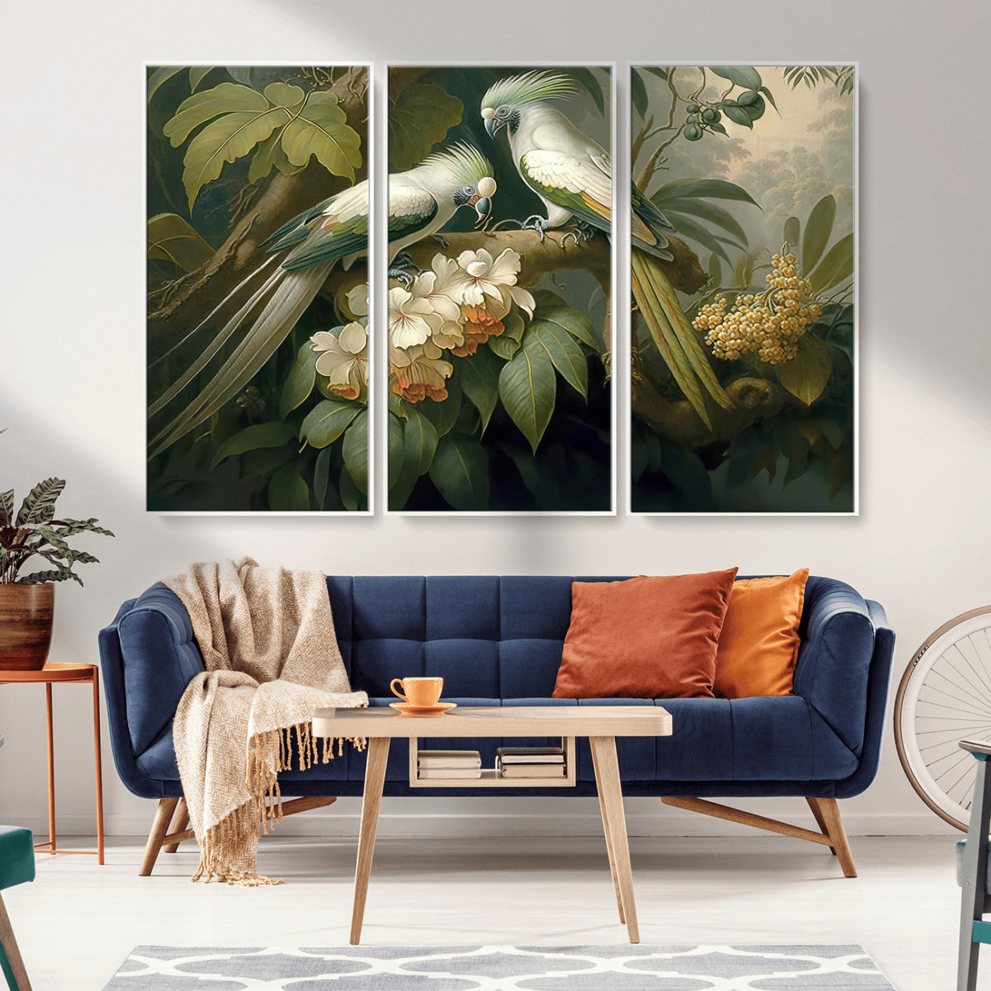 -Tropical Paradise Print Wall Art Stunning Artwork of a Parrot in a Lush Forest with Beautiful