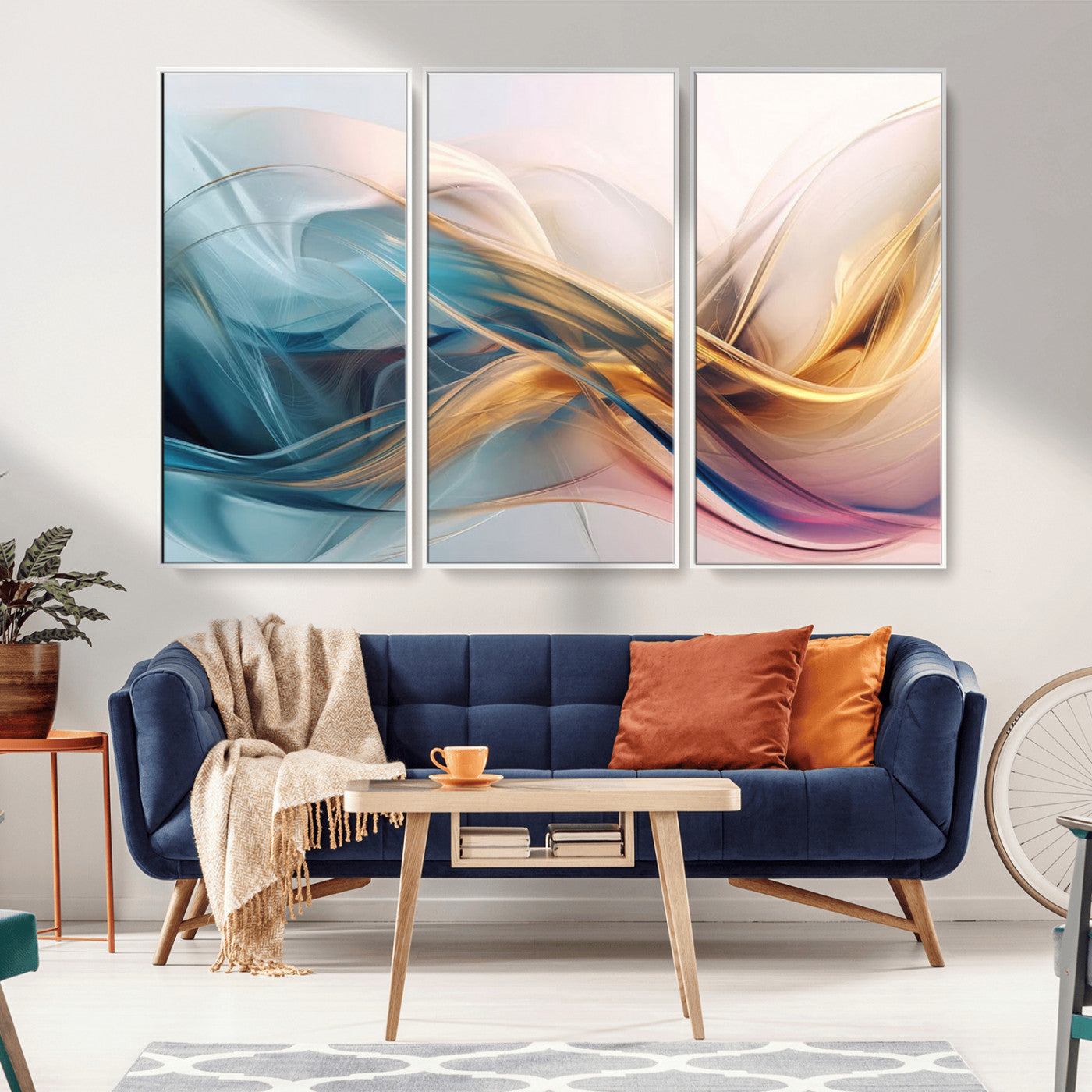 -Abstract Flowing Colors Wall Art Canvas Print