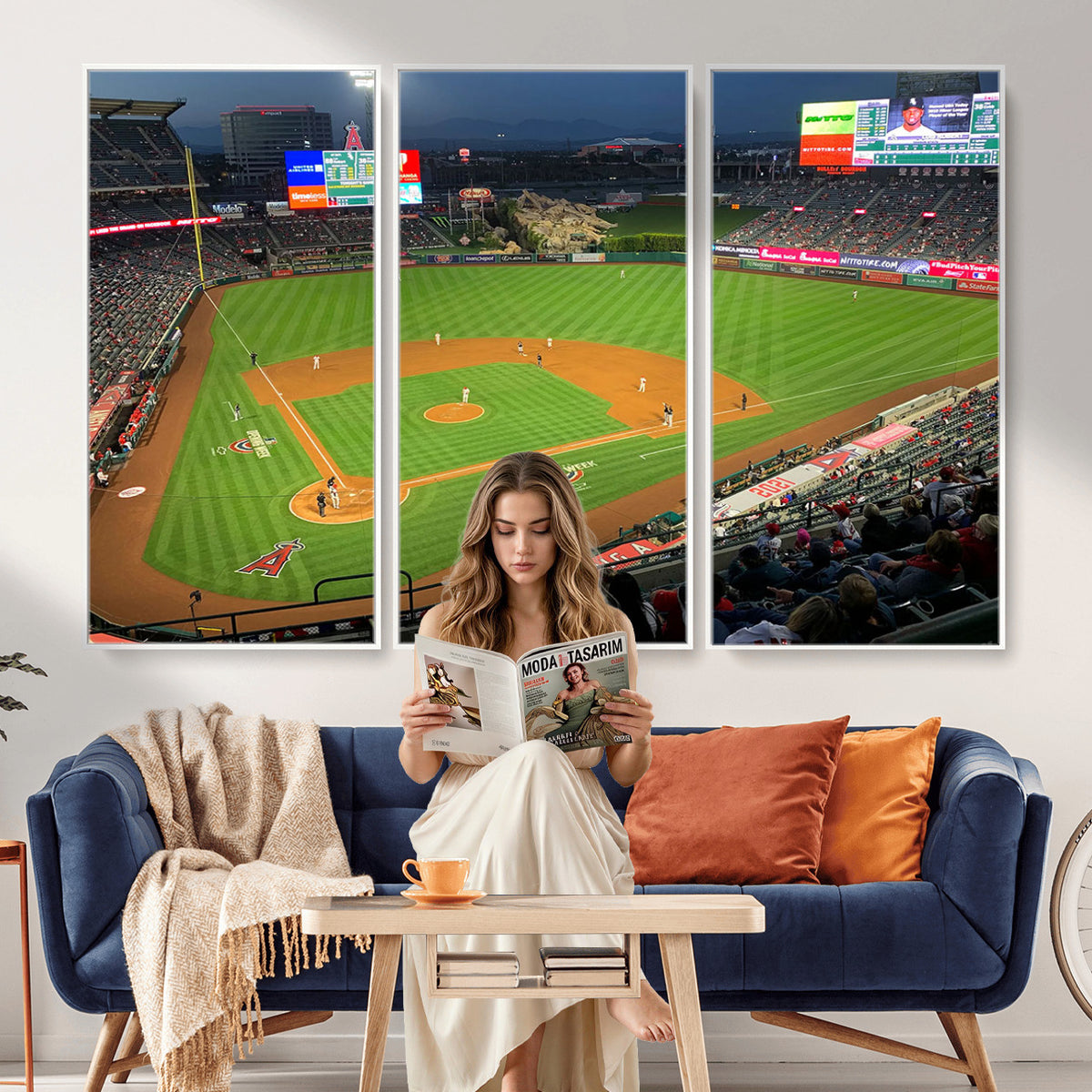 93707-MGV-CV-36X24 - Angel Stadium Aerial Canvas Print | Los Angeles Angels Baseball