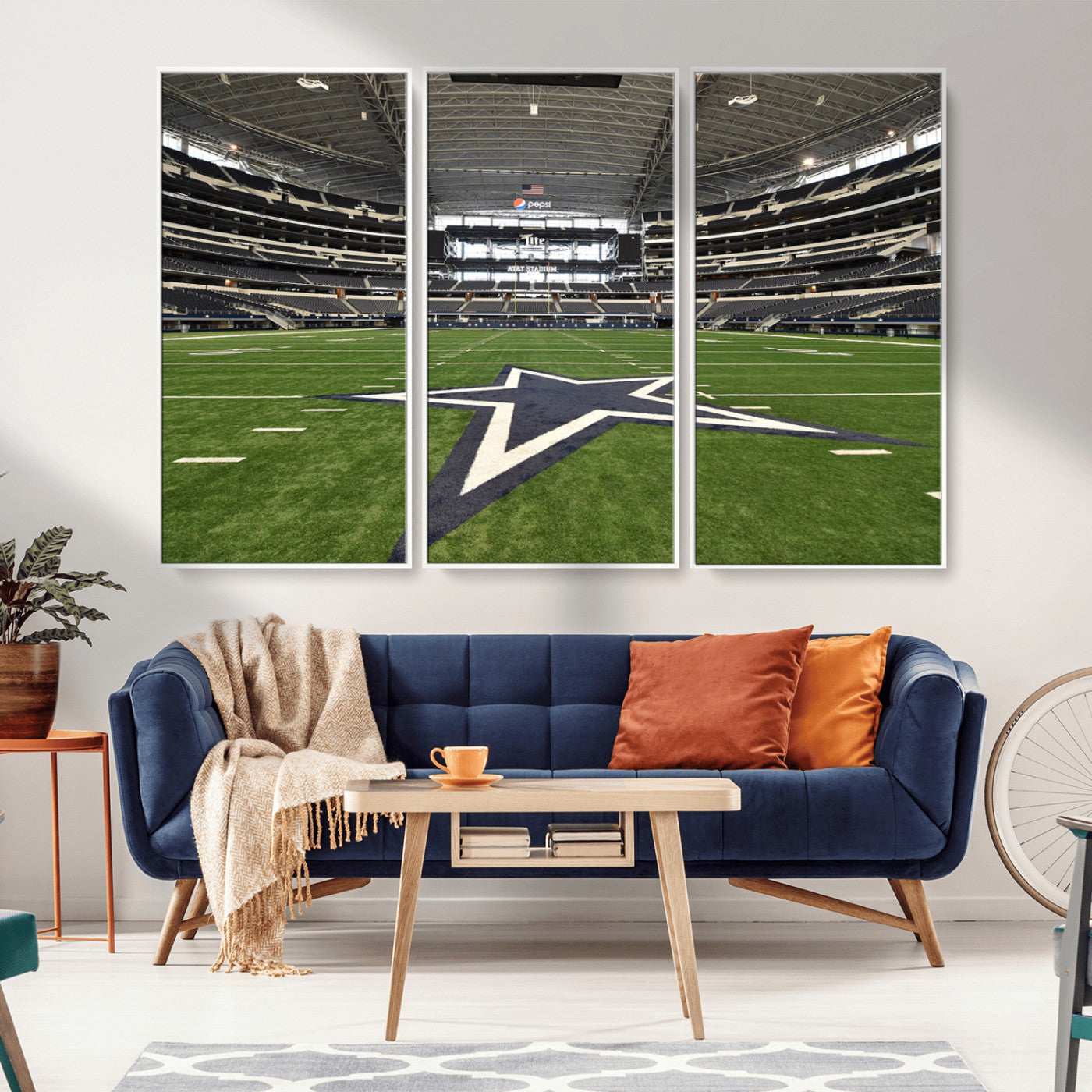 MGV-FC-48X32-3P - Dallas Cowboys Football Team Print - Arlington AT&T Stadium Wall Art Canvas Print