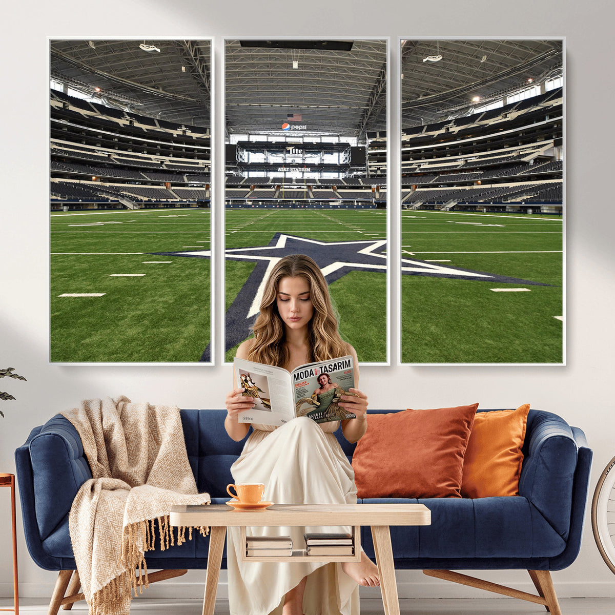 14834-MGV-CV-36X24 - Dallas Cowboys Football Team Print - Arlington AT&T Stadium