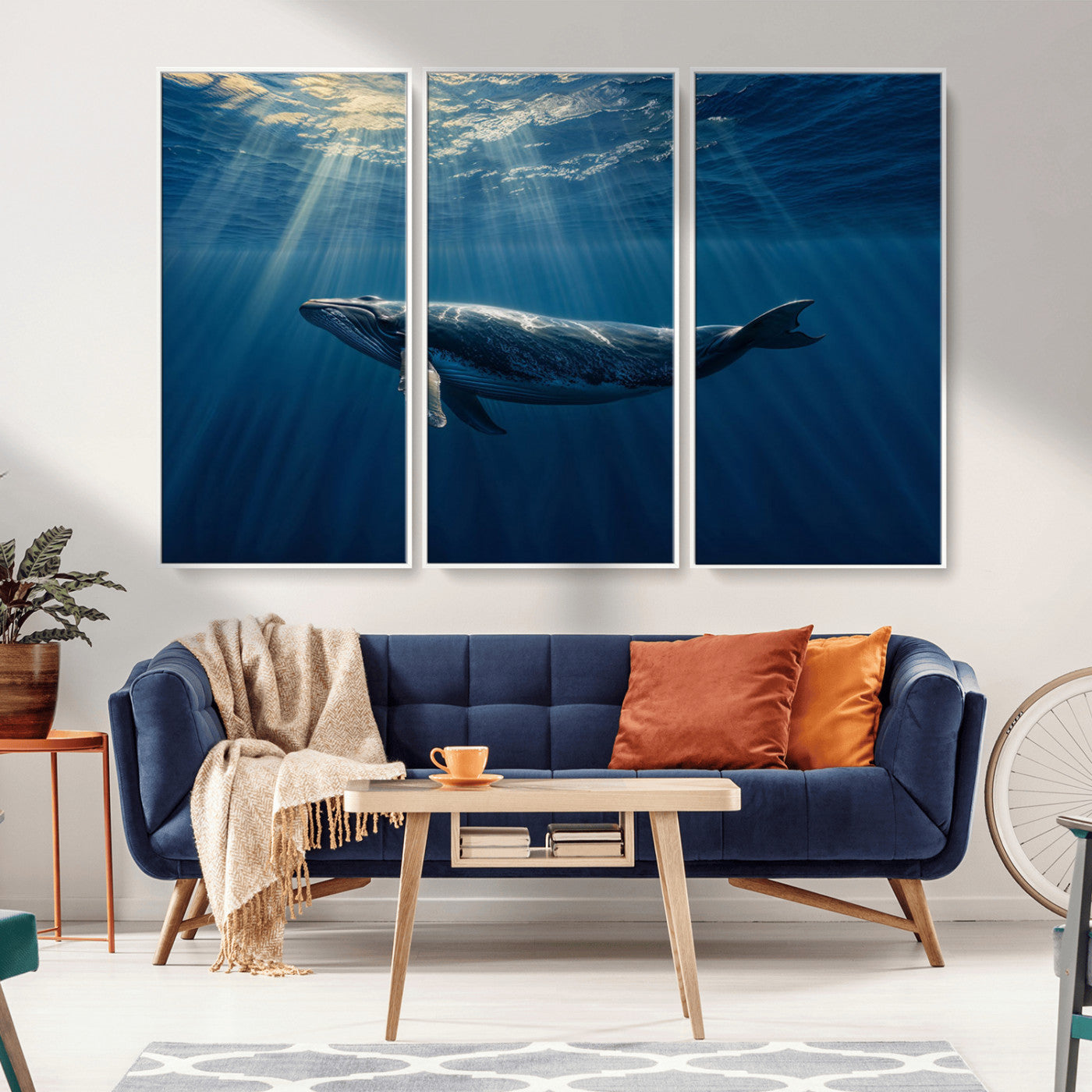 18052-MGV-FC-48X32-3P_White-Whale under Ocean Wall Art Canvas Print