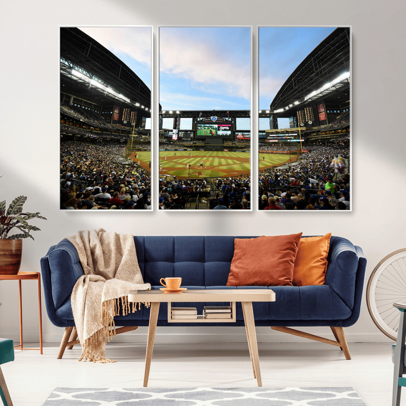 MGV-FC-48X32-3P - Arizona Diamondbacks Baseball Team Print - Phoenix Chase Field Stadium Wall Art Canvas Print