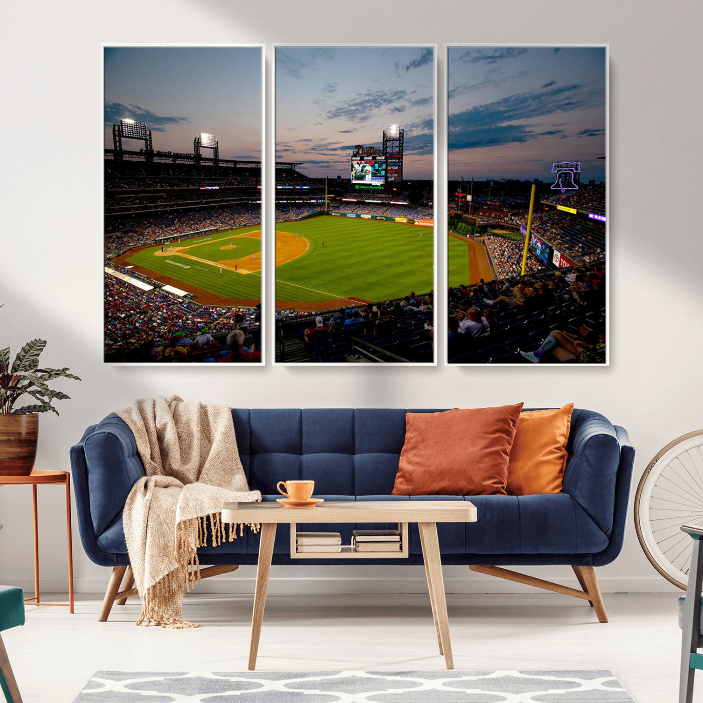 MGV-FC-48X32-3P - Philadelphia Phillies Baseball Team Print - Citizens Bank Park Stadium Wall Art Canvas Print