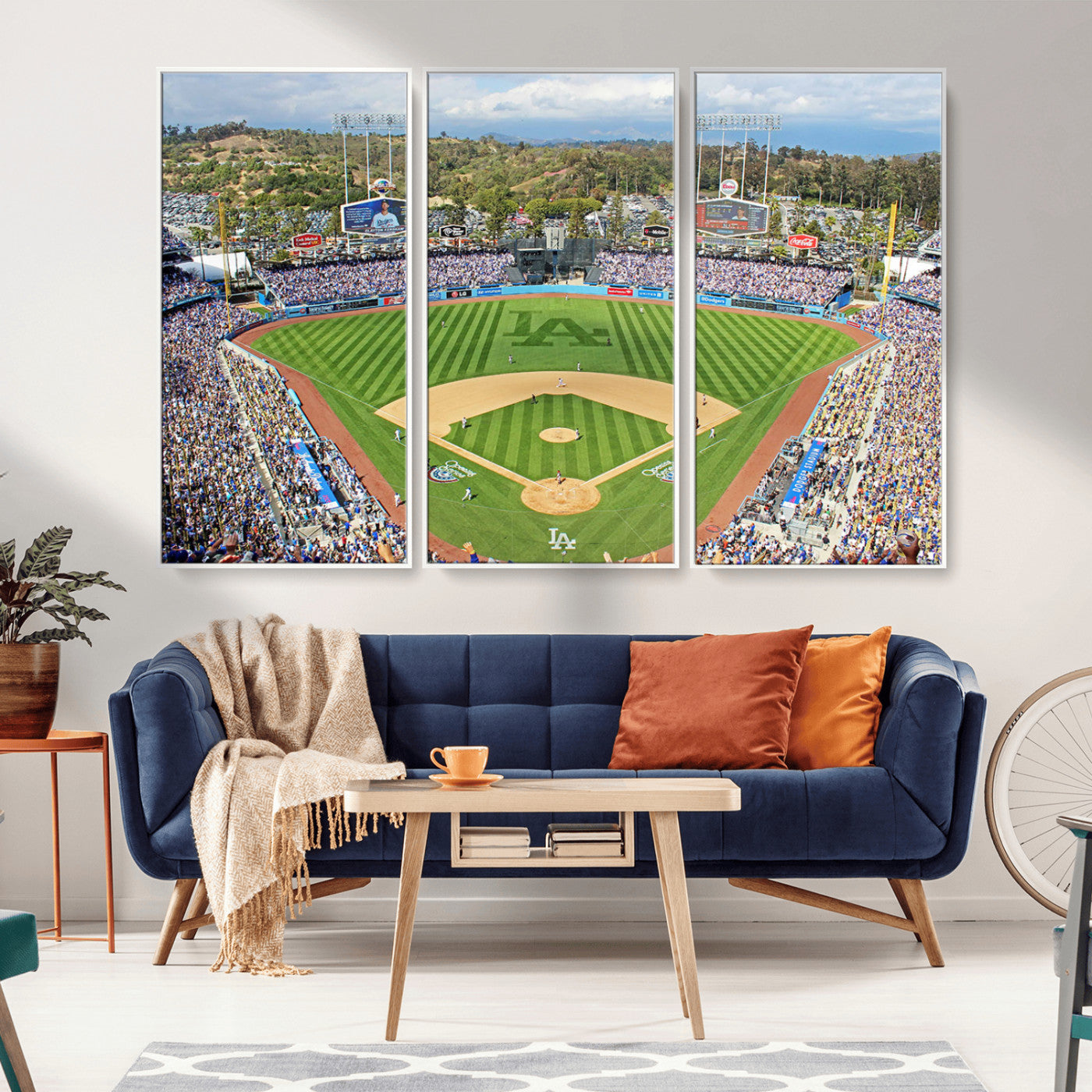 MGV-FC-48X32-3P - Citi Field Wall Art Print | 3-Panel New York Mets Baseball Stadium Canvas Print | Framed Sports Decor for Living Room, Man Cave, or Office