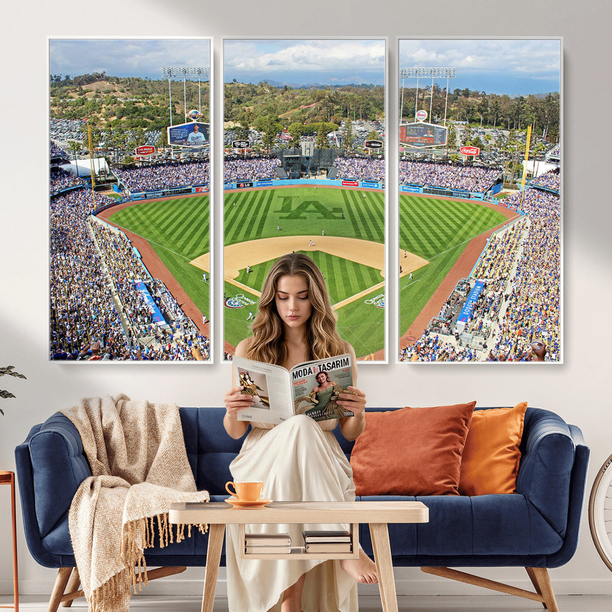 34760-MGV-CV-36X24 - Citi Field Wall Art Print | 3-Panel New York Mets Baseball Stadium Canvas Print